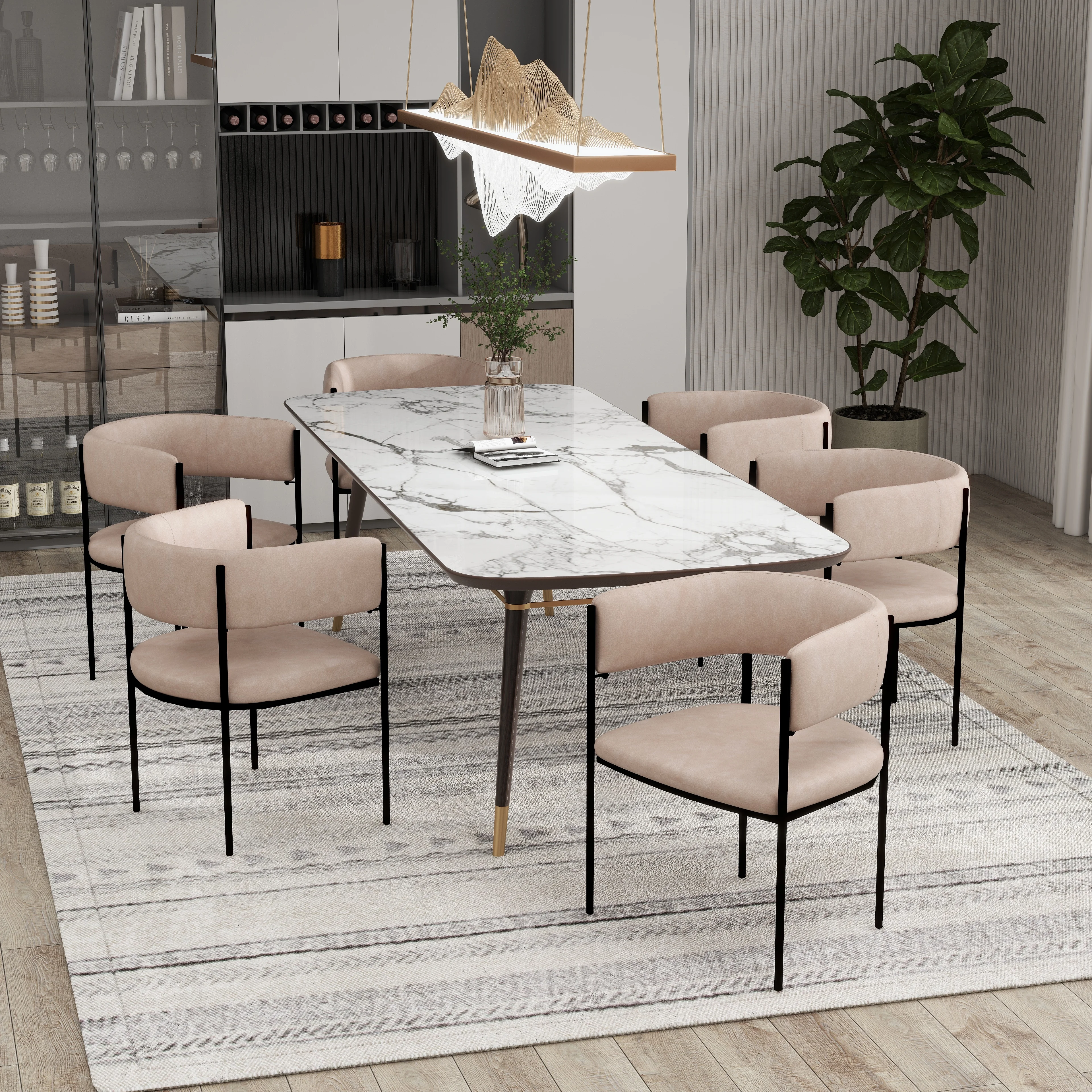 Cyril Collection Modern Chair in Taupe Set of 2