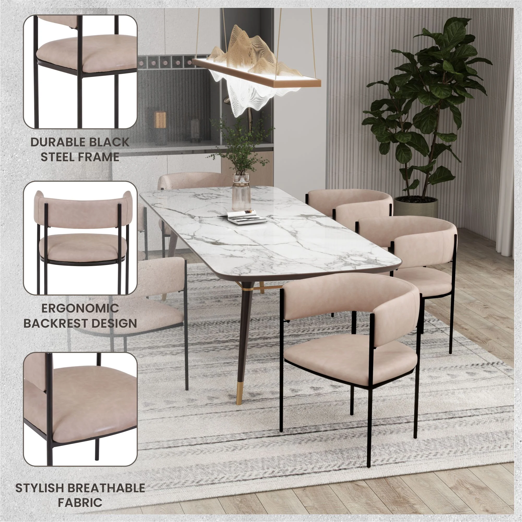 Cyril Collection Modern Chair in Taupe