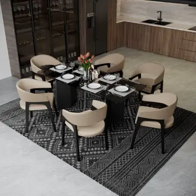 Cali Collection Modern Dining Chair in Beige