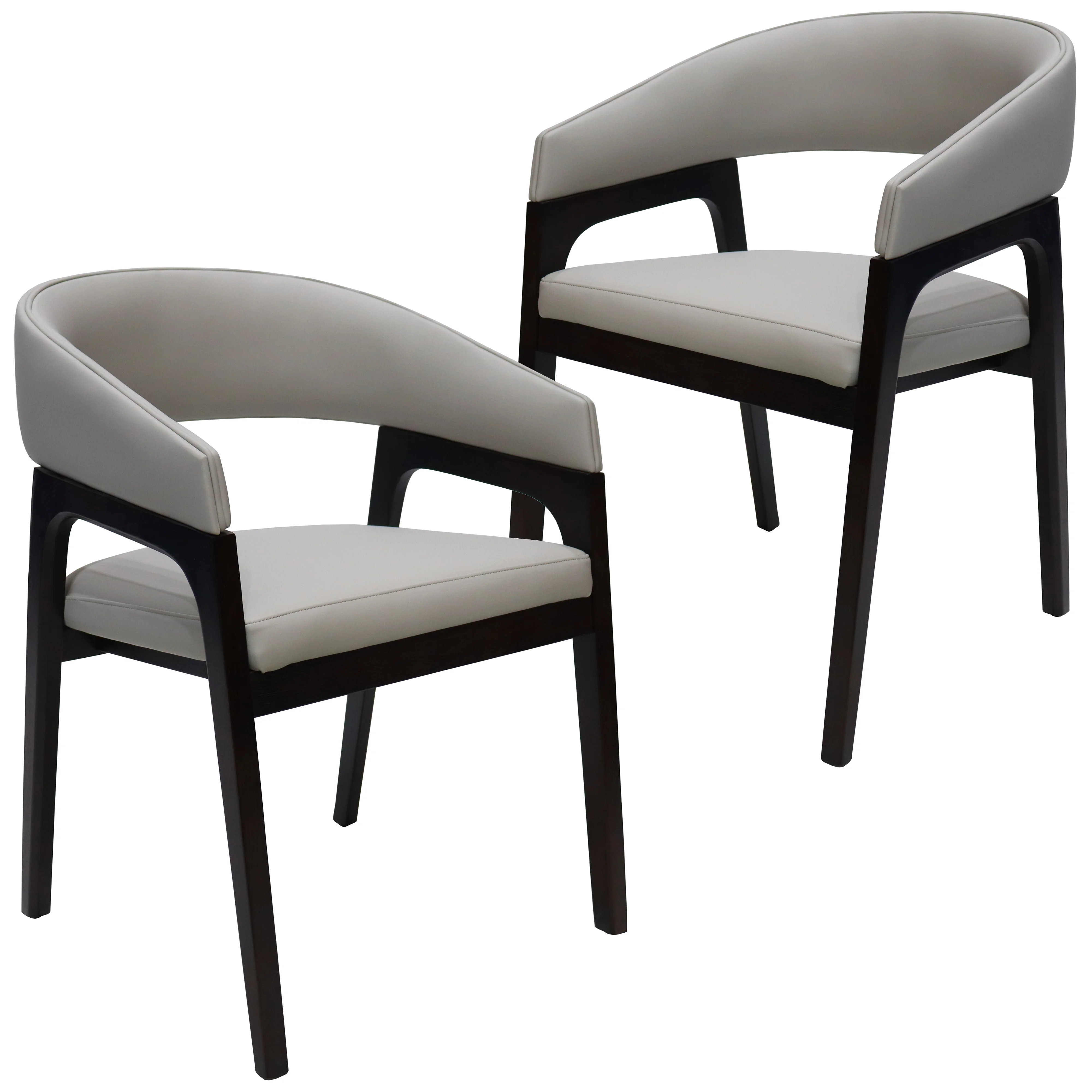 Cali Collection Modern Dining Chair in Light Grey - Set of 2