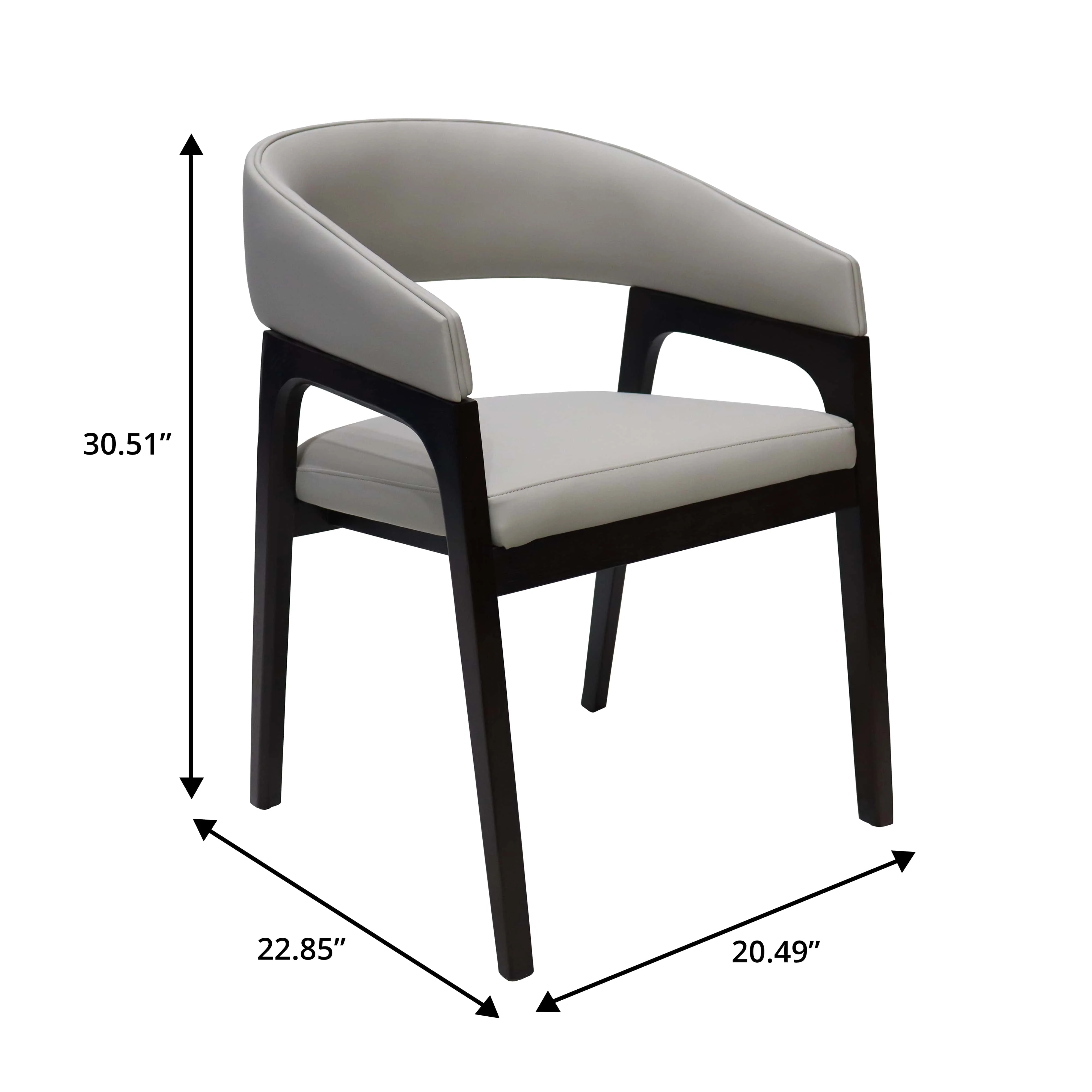 Cali Collection Modern Dining Chair in Light Grey - Set of 2