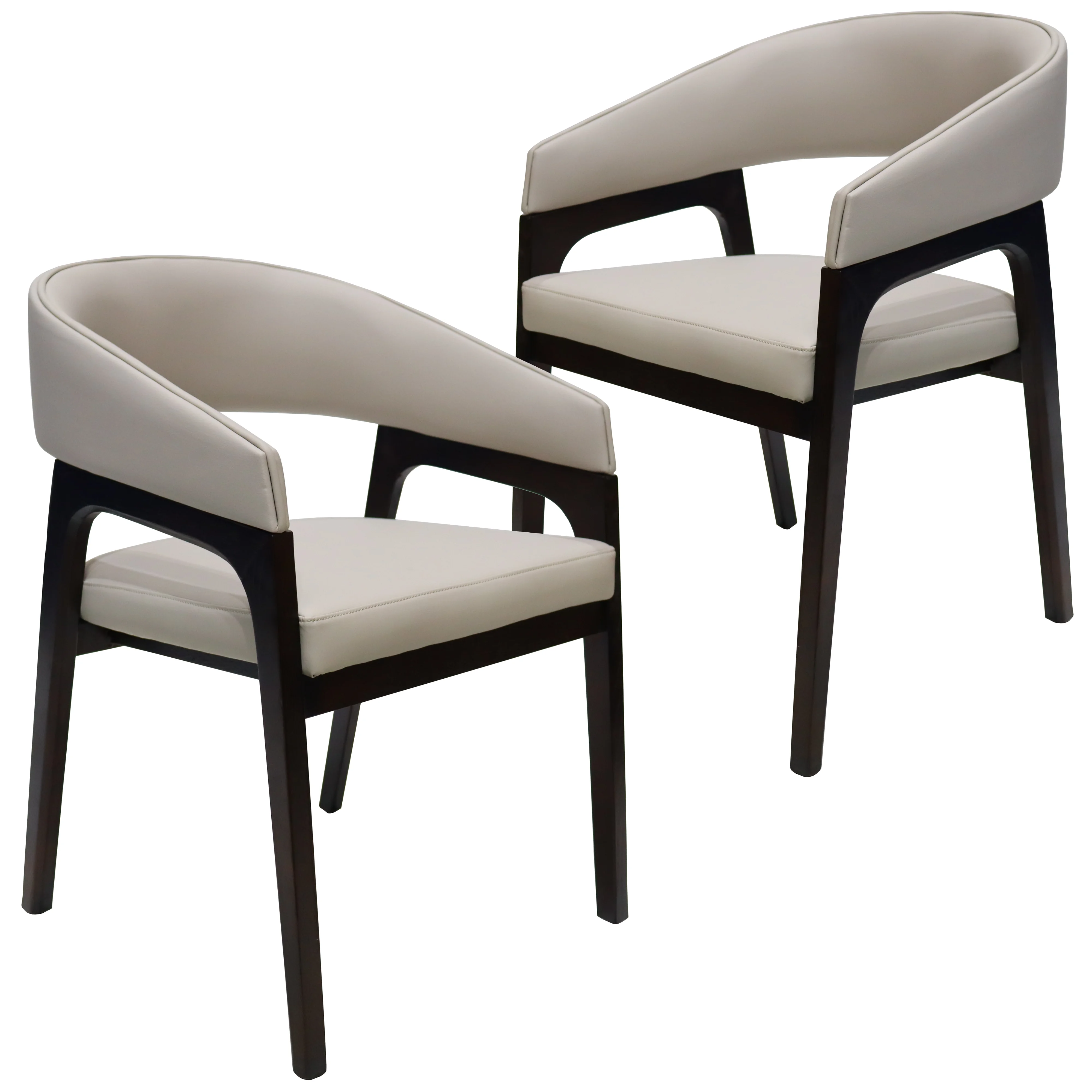 Cali Collection Modern Dining Chair in Taupe - Set of 2