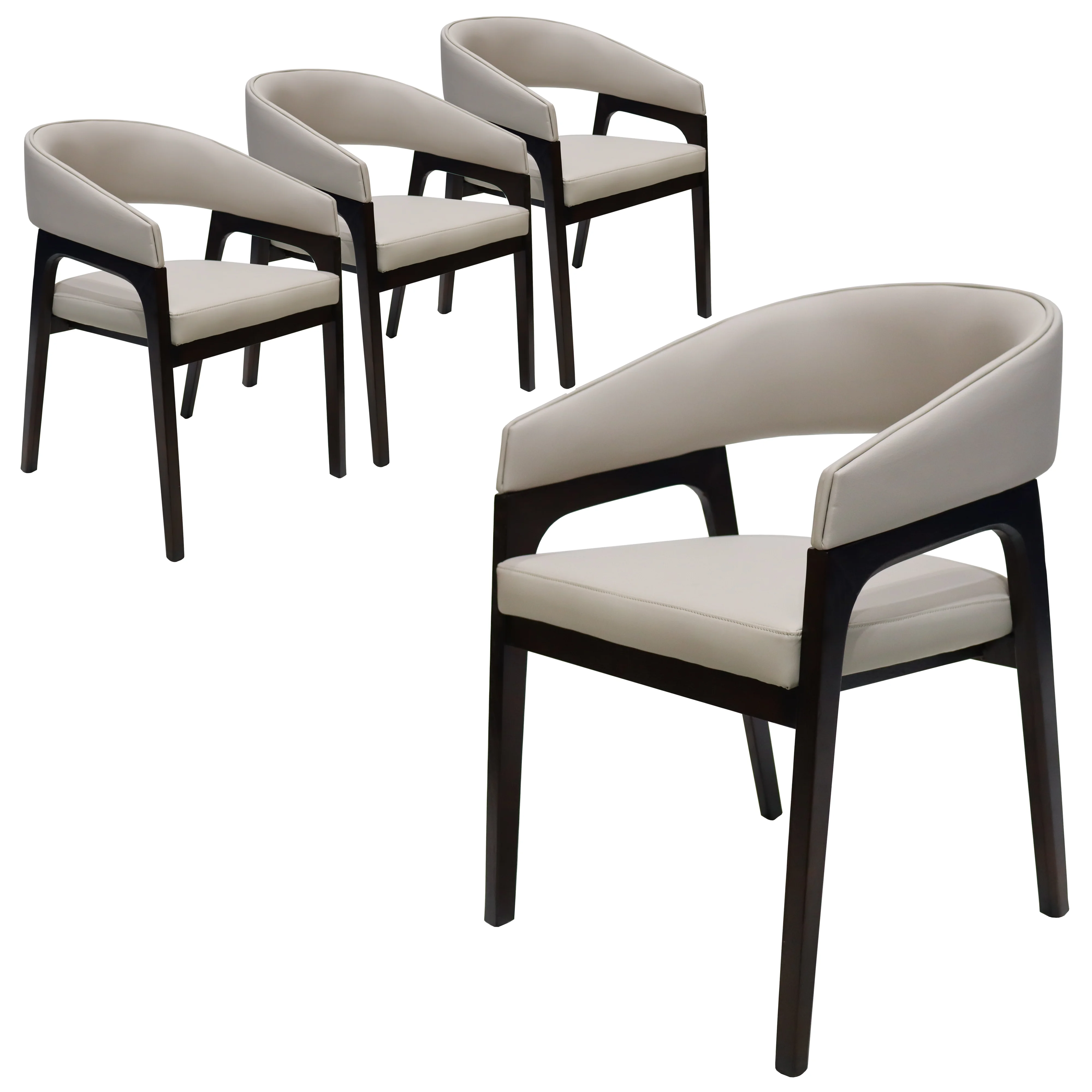 Cali Collection Modern Dining Chair in Taupe - Set of 4