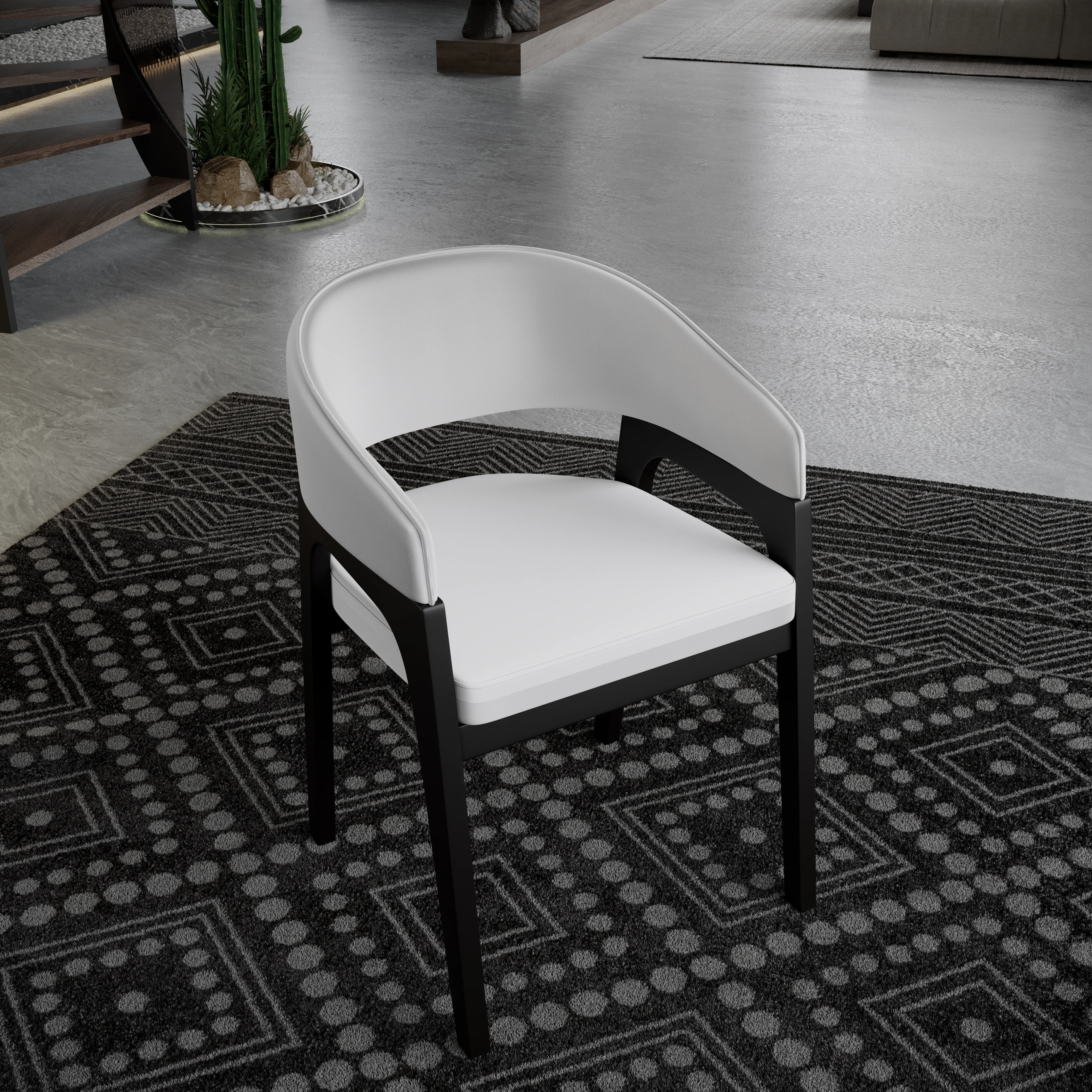 Cali Collection Modern Dining Chair in White - Set of 2