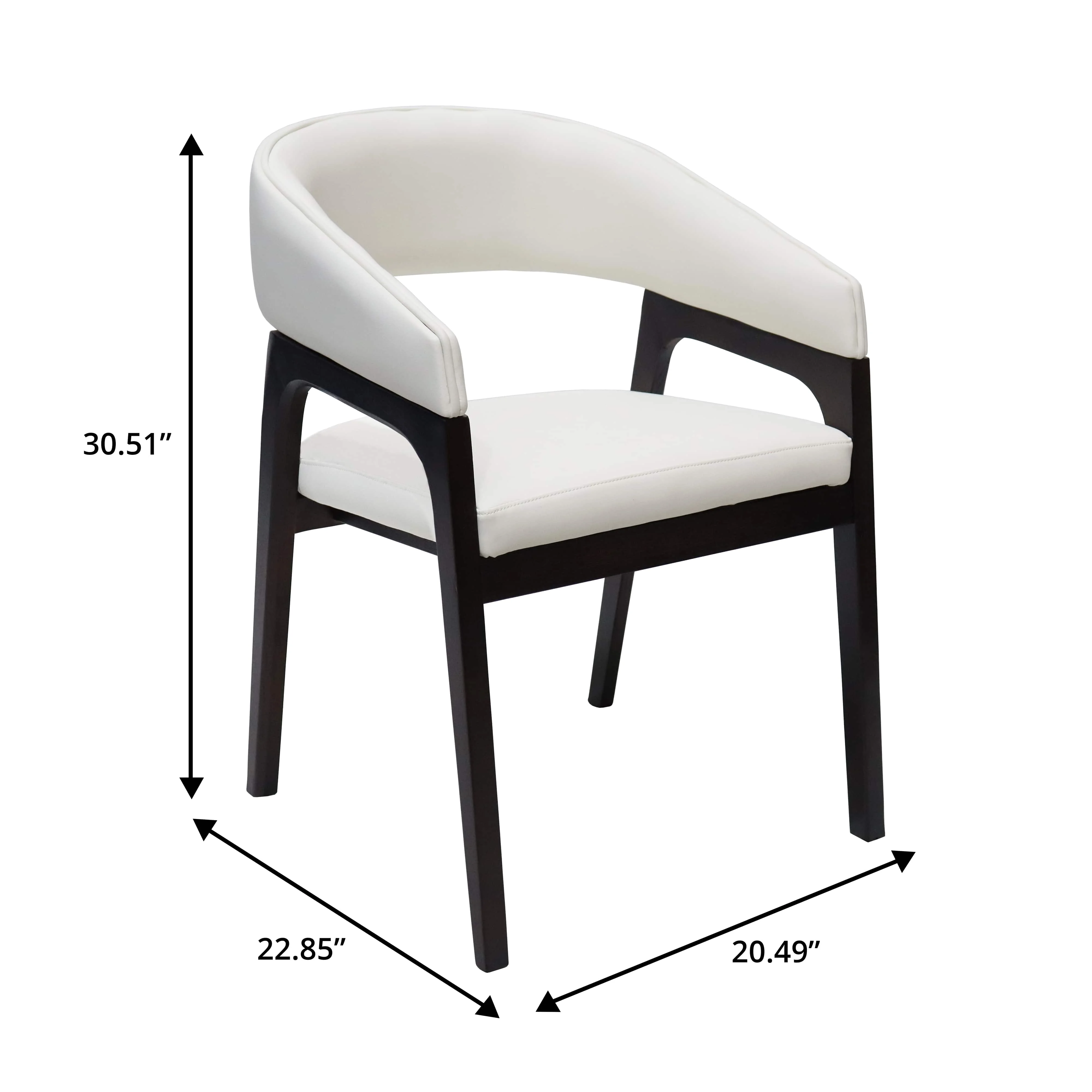 Cali Collection Modern Dining Chair in White - Set of 4