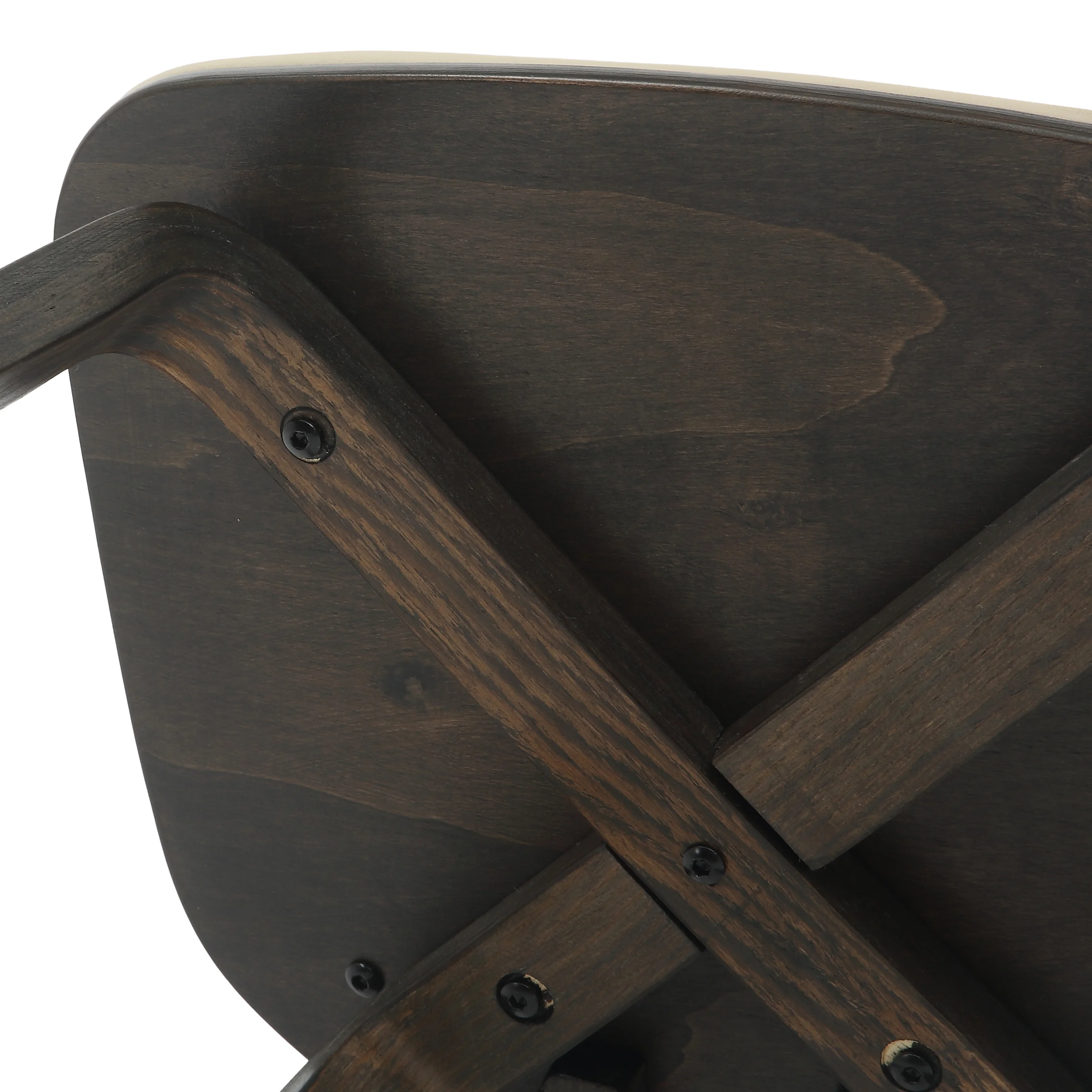 Modern Wooden Dining Chair, Dark Walnut Color Frame in Brown, Clivo Collection By LeisrueMod