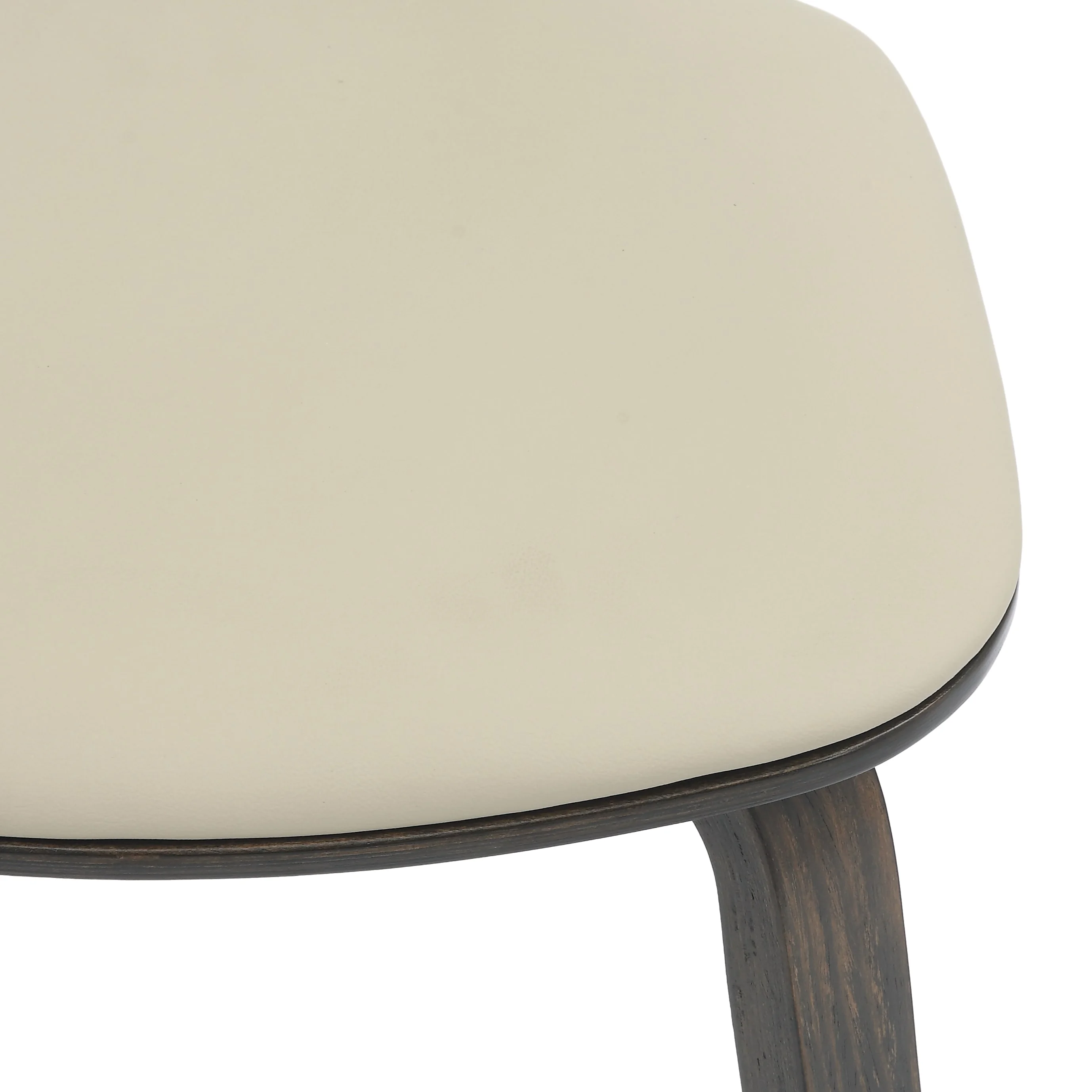 5-Piece Dining Set with Round Wooden Table in Walnut and 4 Leather Dining Chairs in Dark Walnut/Taupe