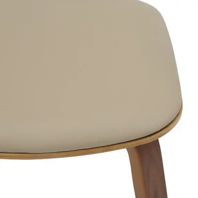 Modern Wooden Dining Chair, Walnut Color Frame in Light Brown, Clivo Collection By LeisrueMod