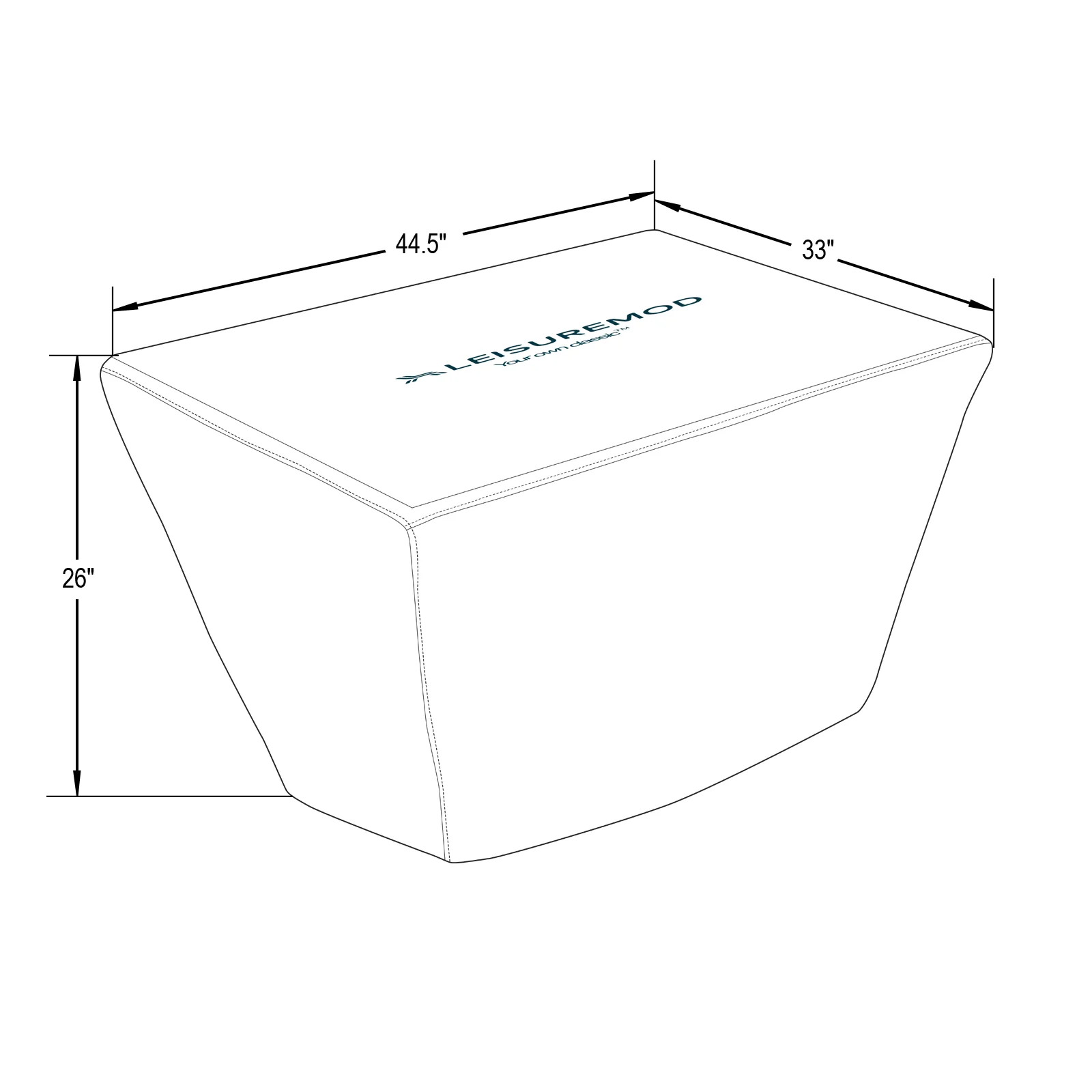 Chelsea Waterproof Fabric Rectangle Fire Pit Table Cover