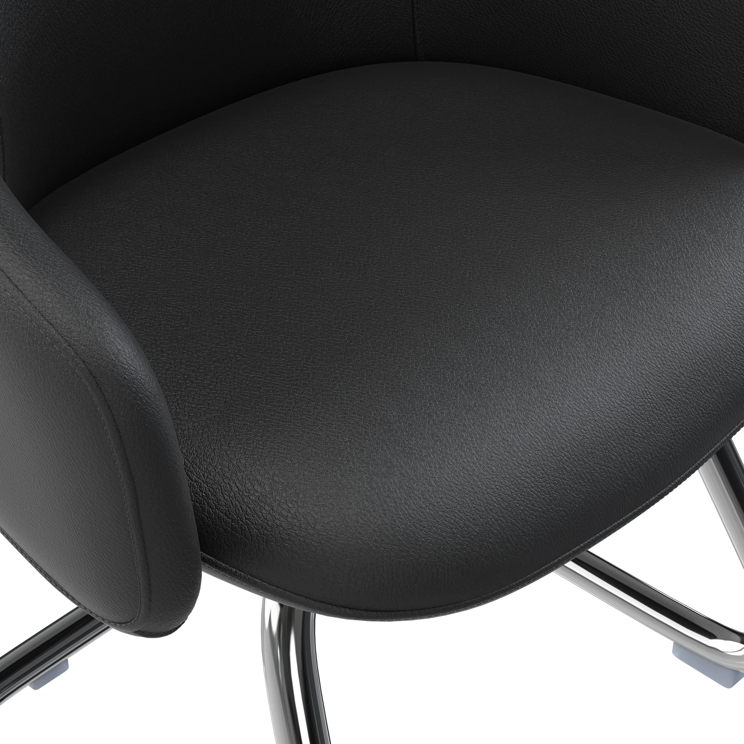 Celeste Series Guest Office Chair in Black Leather
