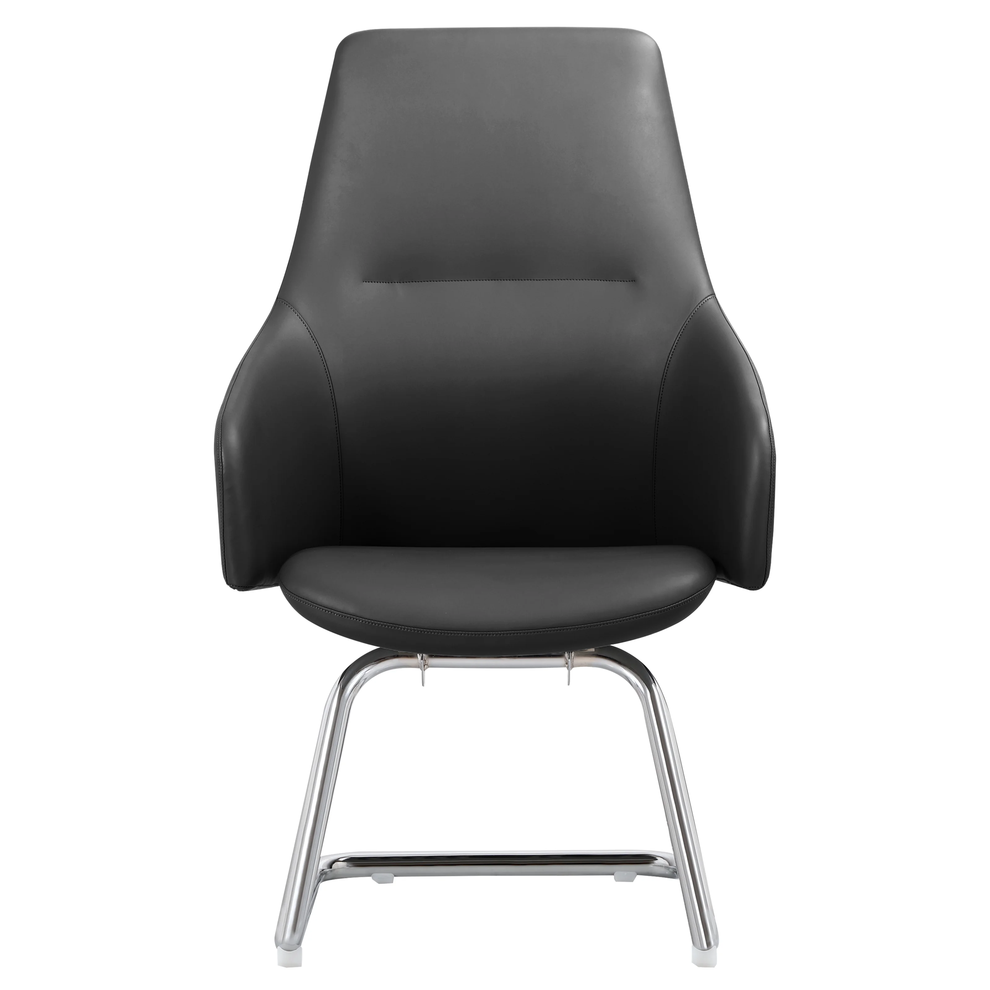 Celeste Series Guest Office Chair in Black Leather