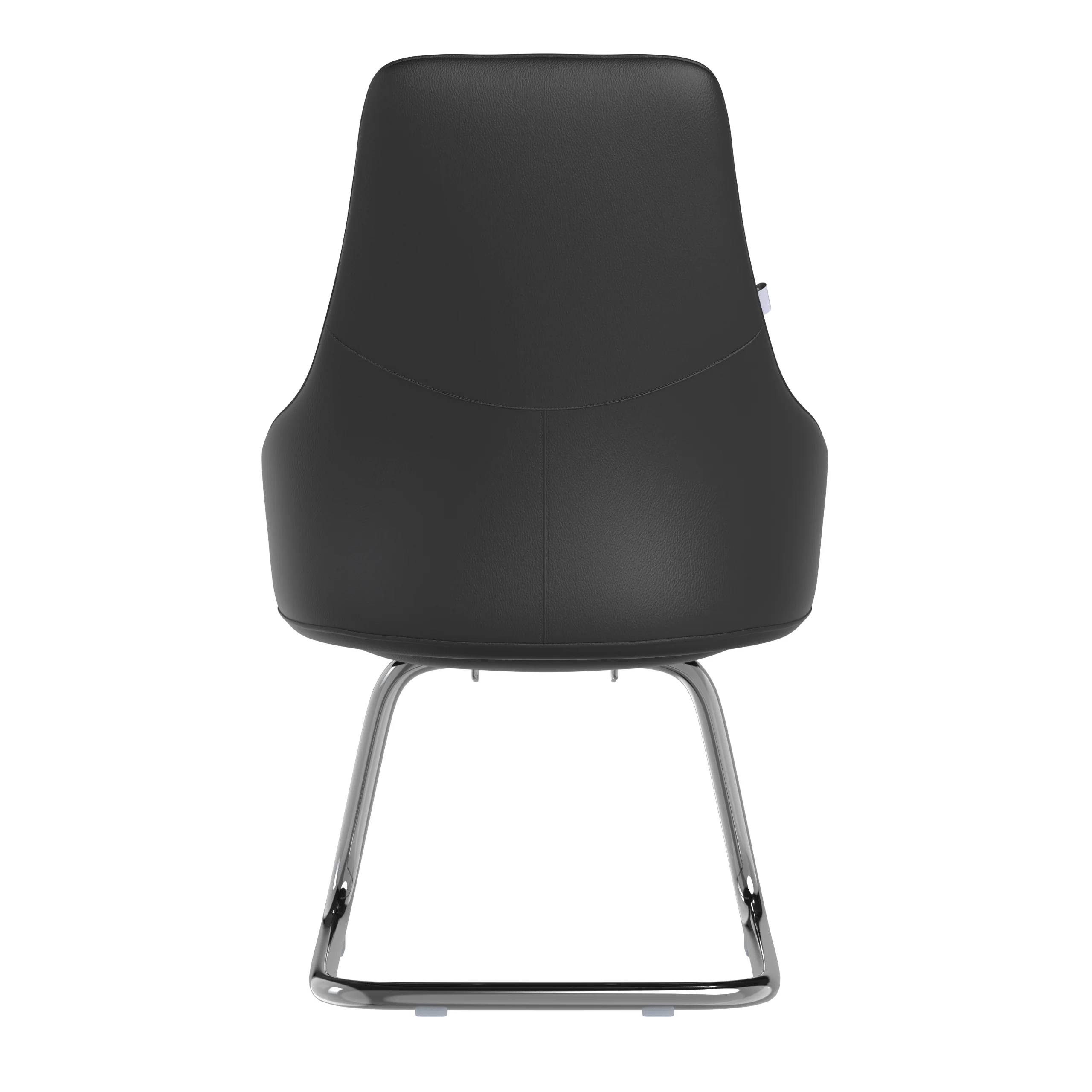 Celeste Series Guest Office Chair in Black Leather