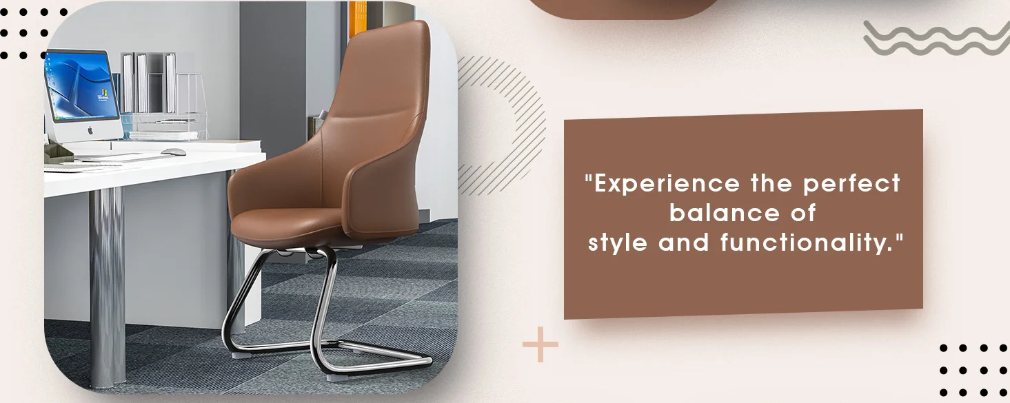 Celeste Series Guest Office Chair in Dark Brown Leather