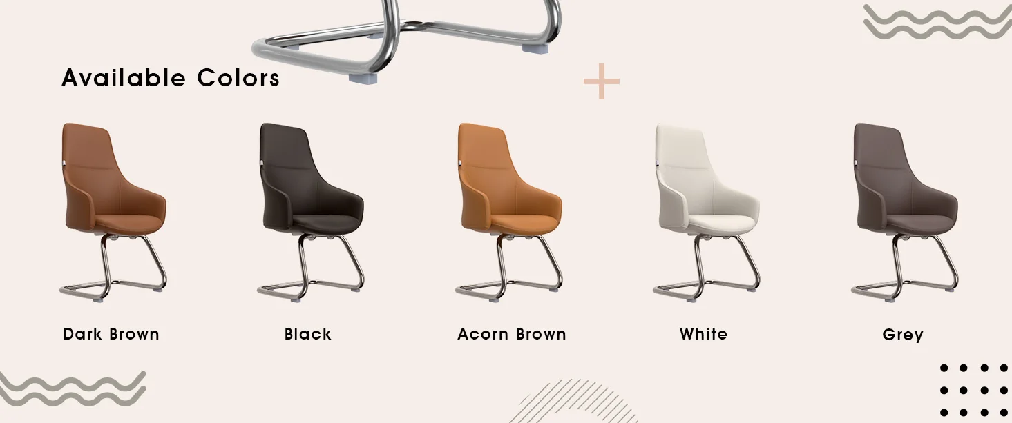 Celeste Series Guest Office Chair in Dark Brown Leather