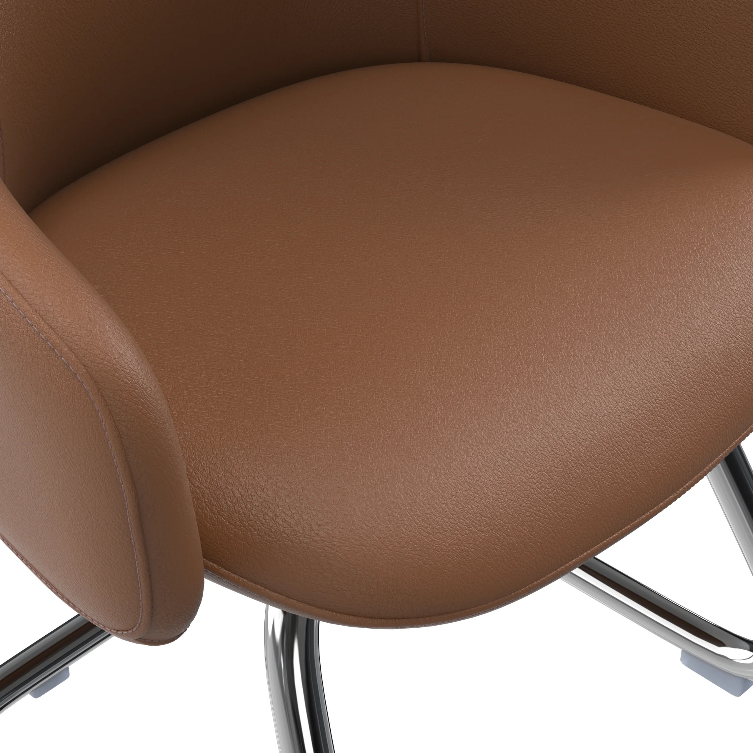 Celeste Series Guest Office Chair in Dark Brown Leather