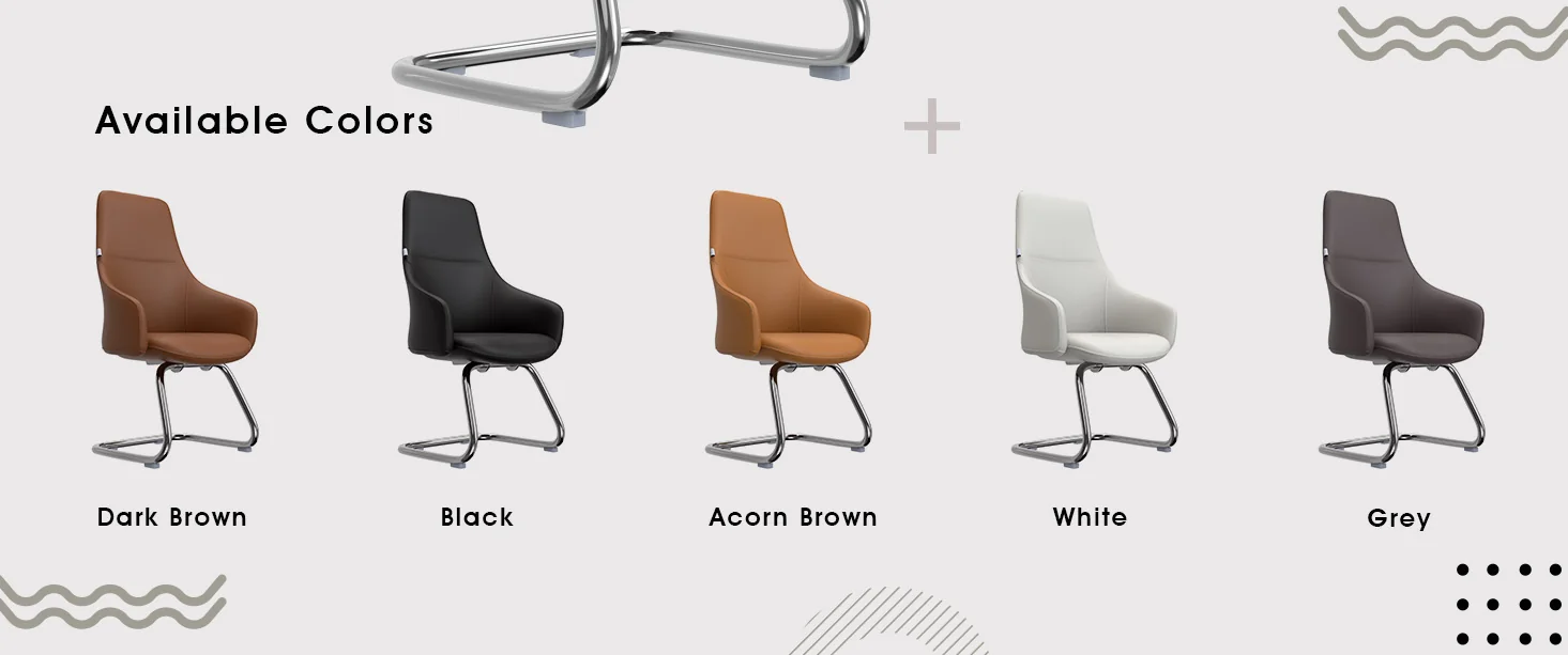 Celeste Series Guest Office Chair in Grey Leather