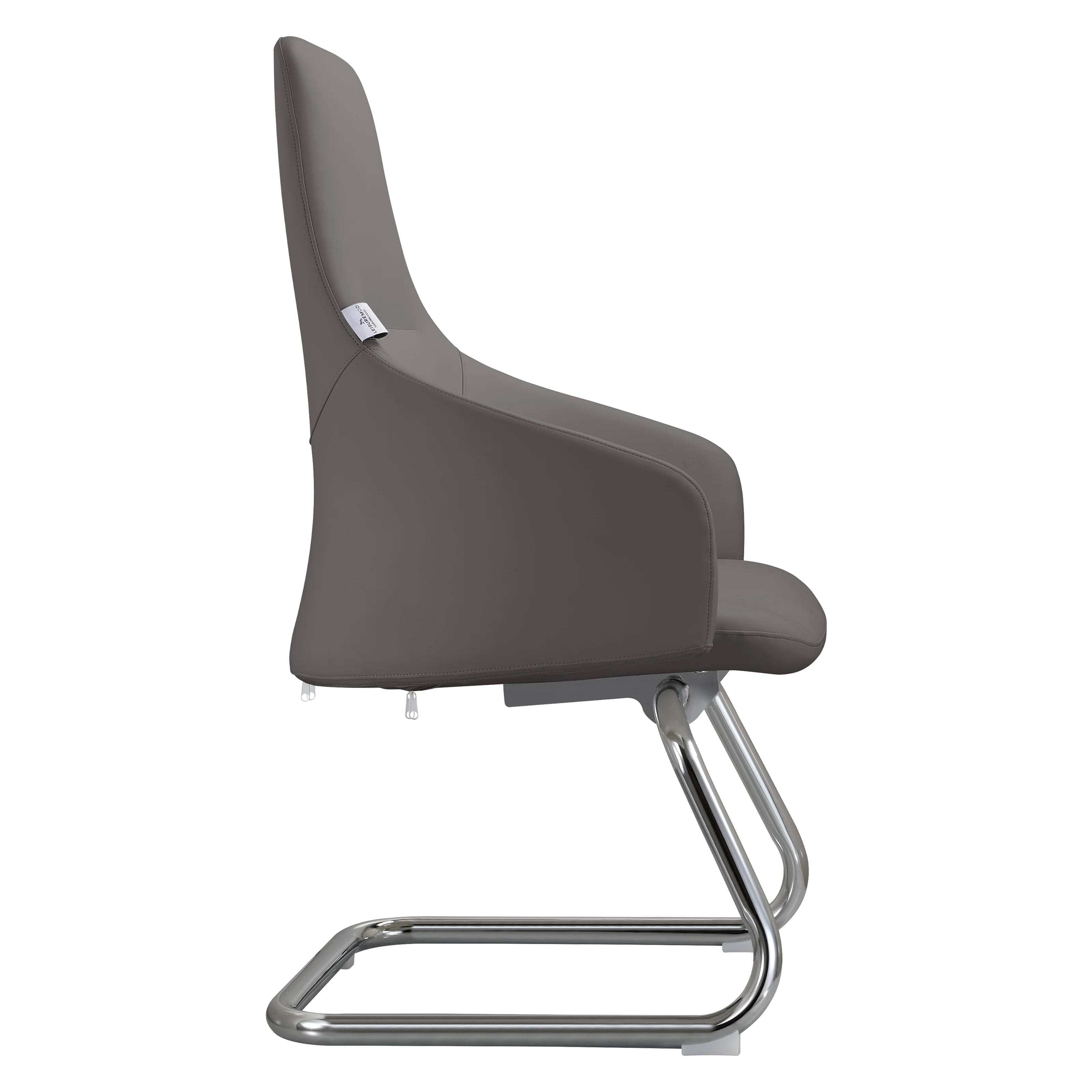 Celeste Series Guest Office Chair in Grey Leather