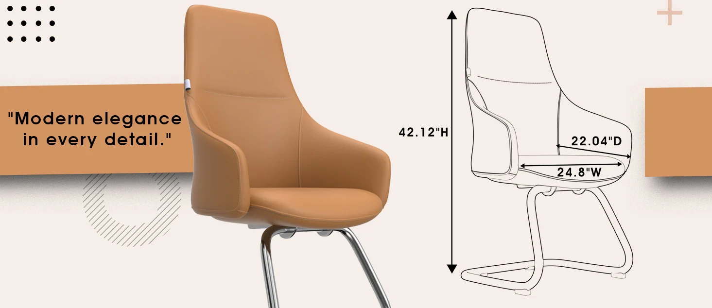 Celeste Series Office Guest Chair in Acorn Brown Leather