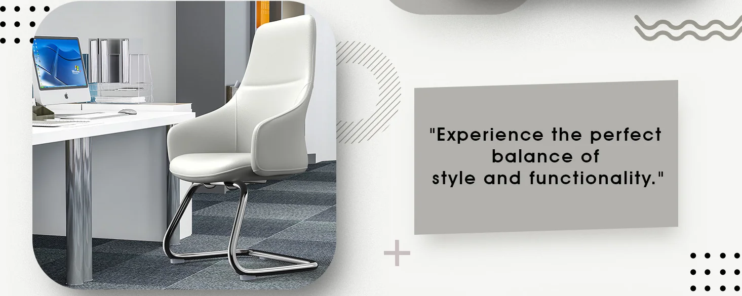 Celeste Series Guest Office Chair in White Leather