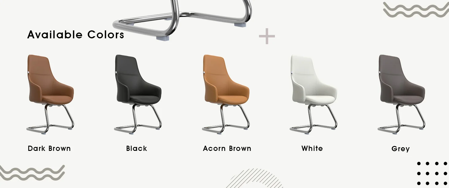 Celeste Series Guest Office Chair in White Leather