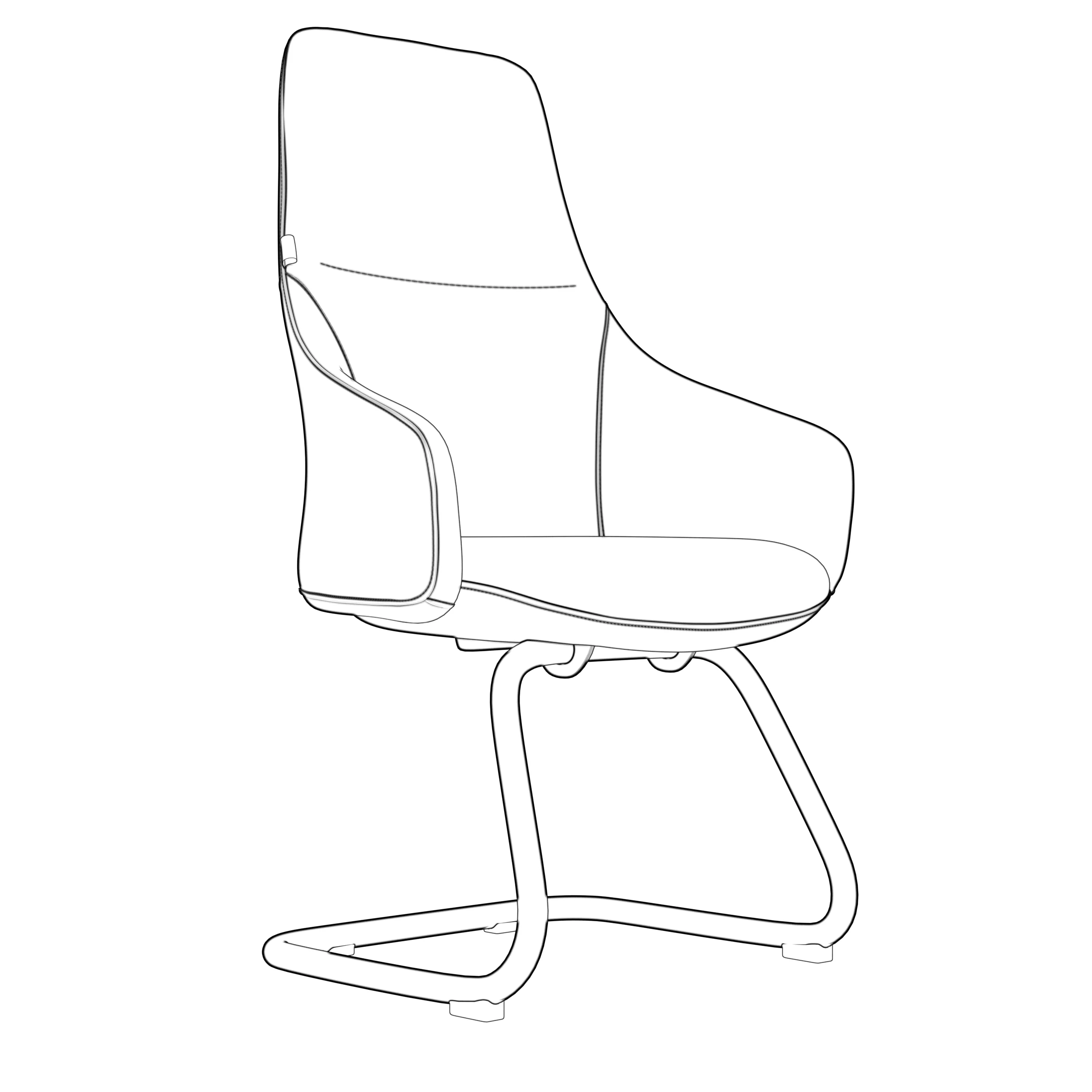 Celeste Series Guest Office Chair in White Leather