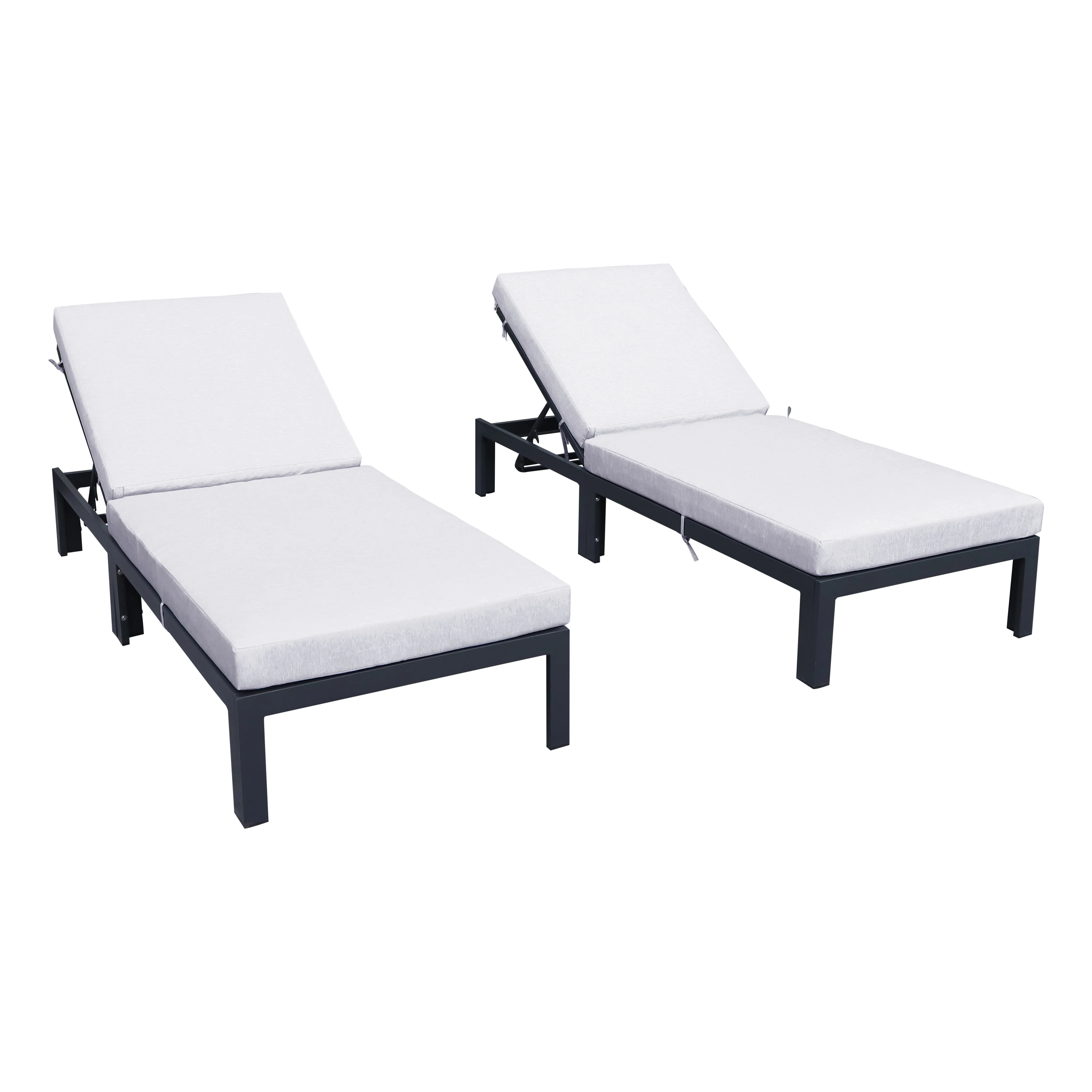Chelsea Modern Outdoor Chaise Lounge Chair With Cushions Set of 2