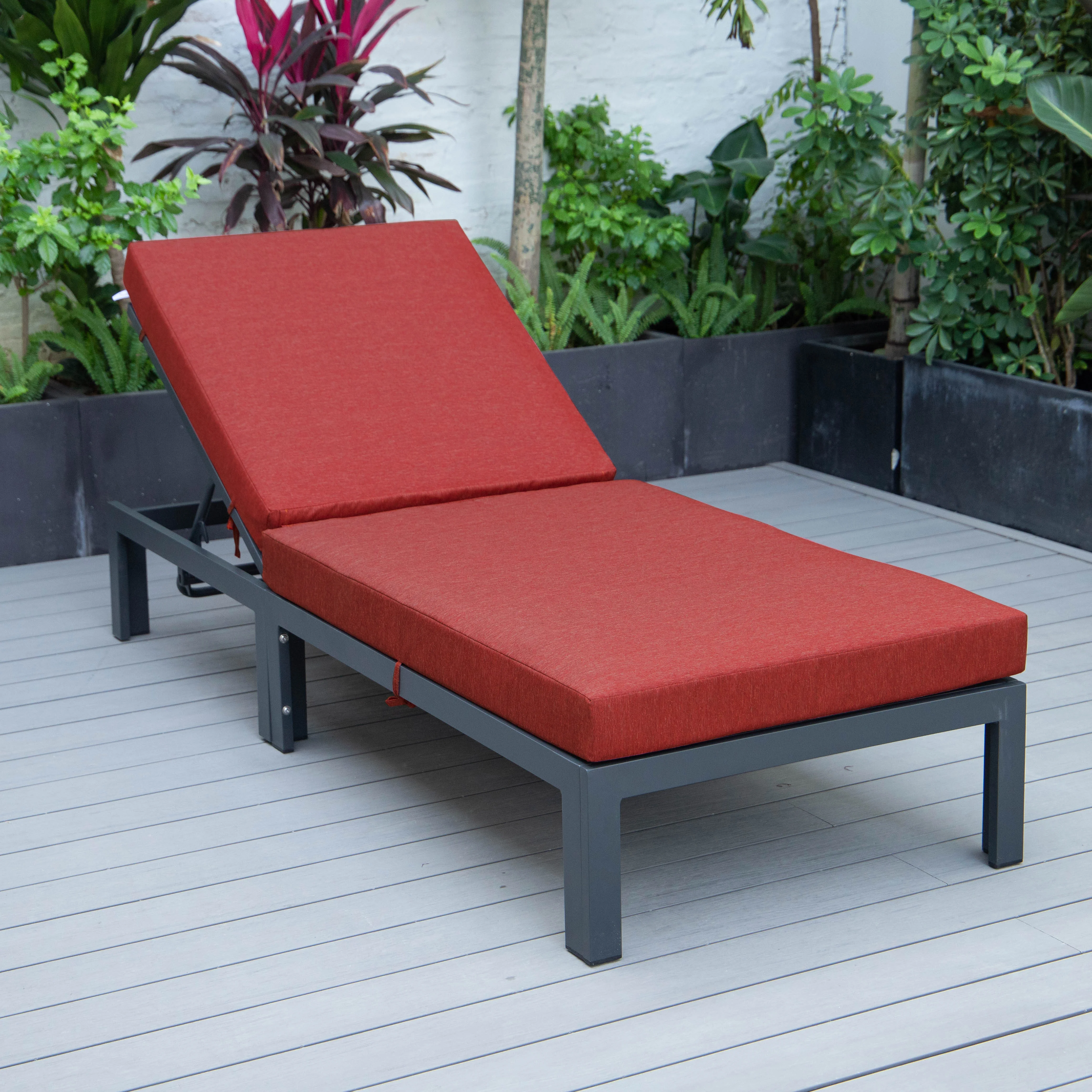 Chelsea Modern Outdoor Chaise Lounge Chair With Cushions