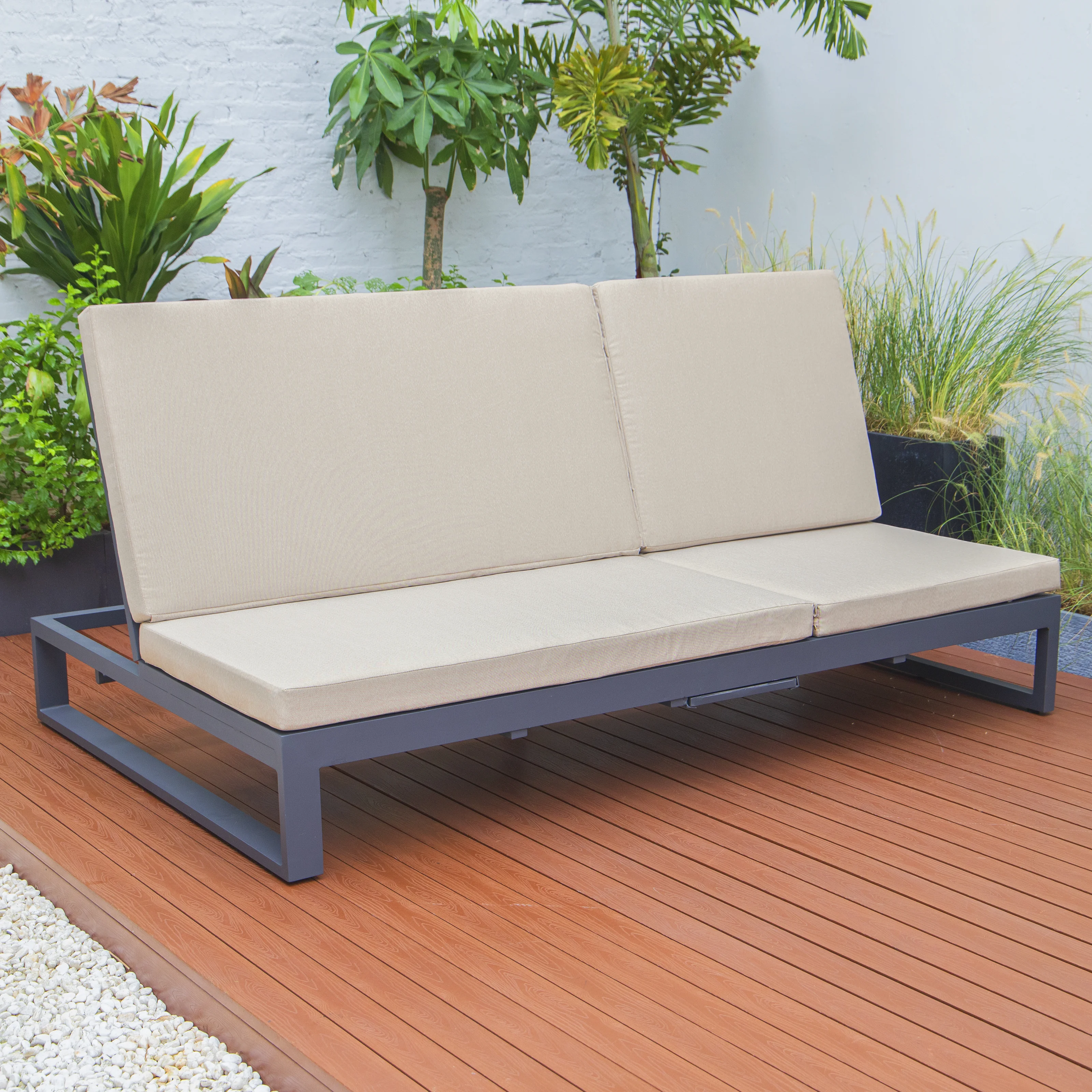 Chelsea Convertible Lounge Reclining Double Chaise With Cushions