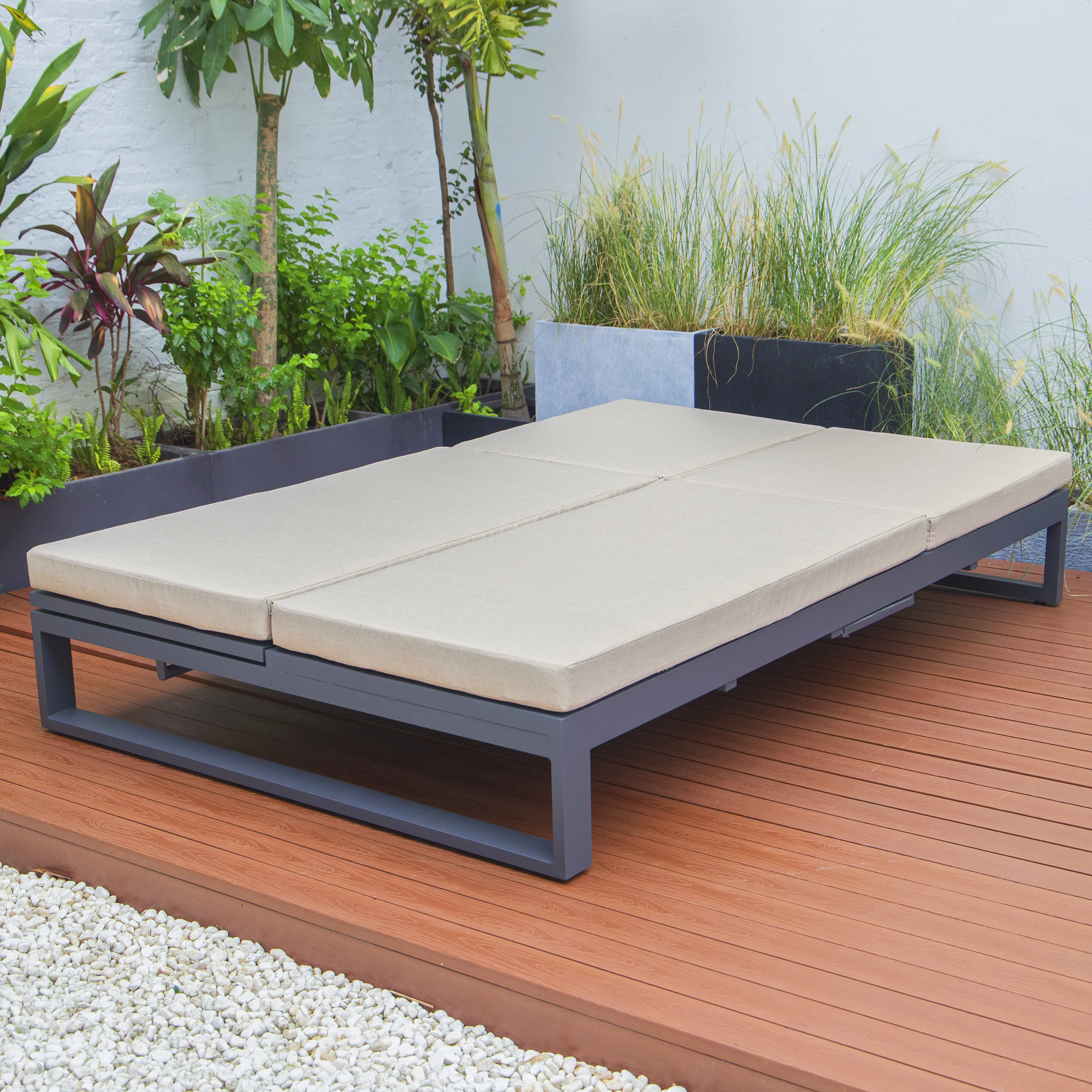 Chelsea Convertible Lounge Reclining Double Chaise With Cushions