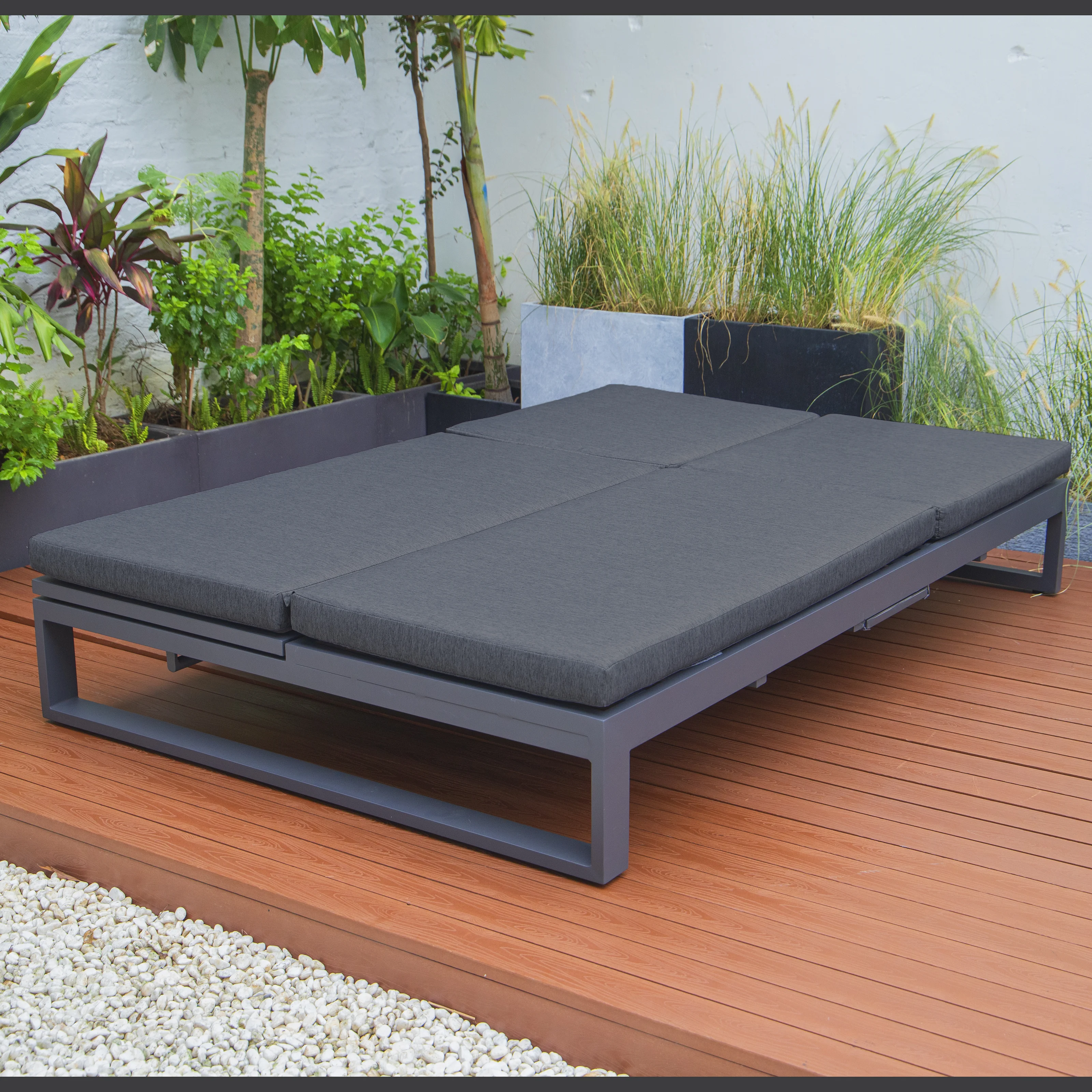 Chelsea Convertible Lounge Reclining Double Chaise With Cushions