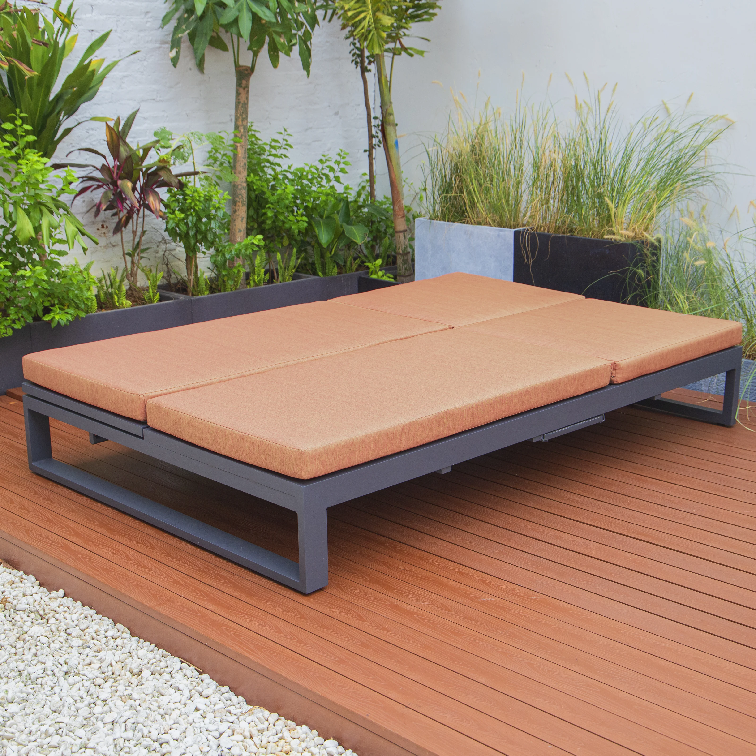 Chelsea Convertible Lounge Reclining Double Chaise With Cushions