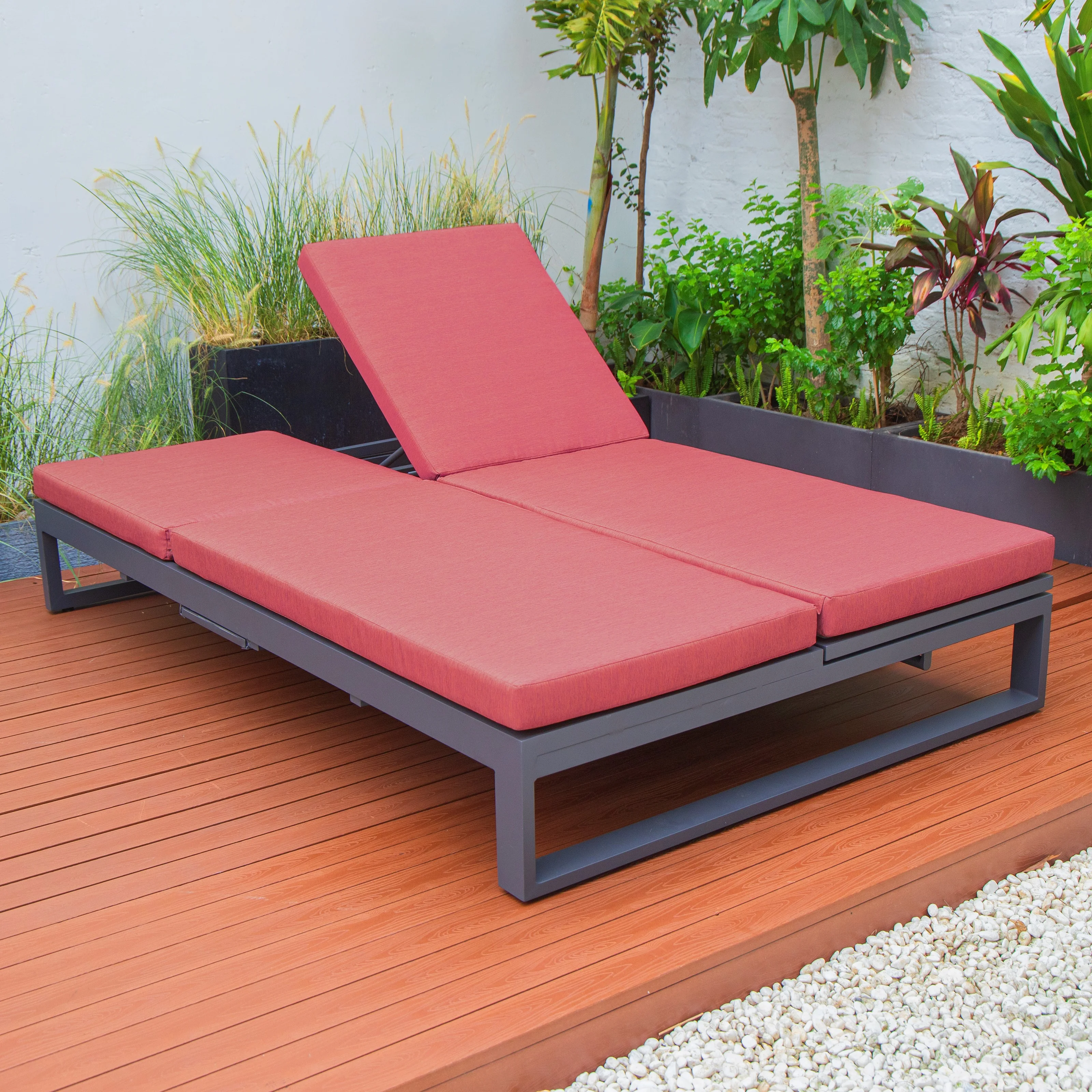 Chelsea Convertible Lounge Reclining Double Chaise With Cushions