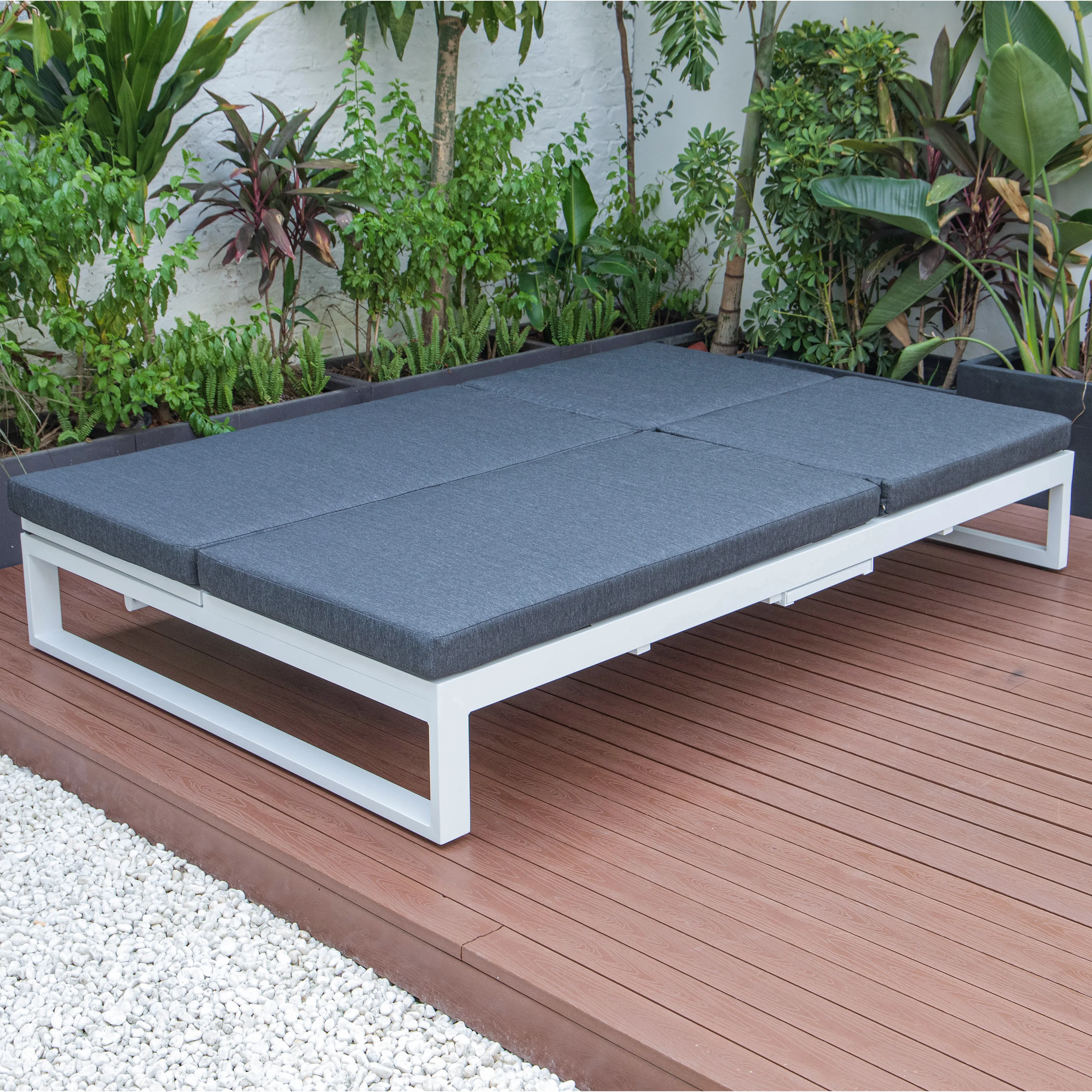 Chelsea Convertible Lounge Reclining Double Chaise With Cushions