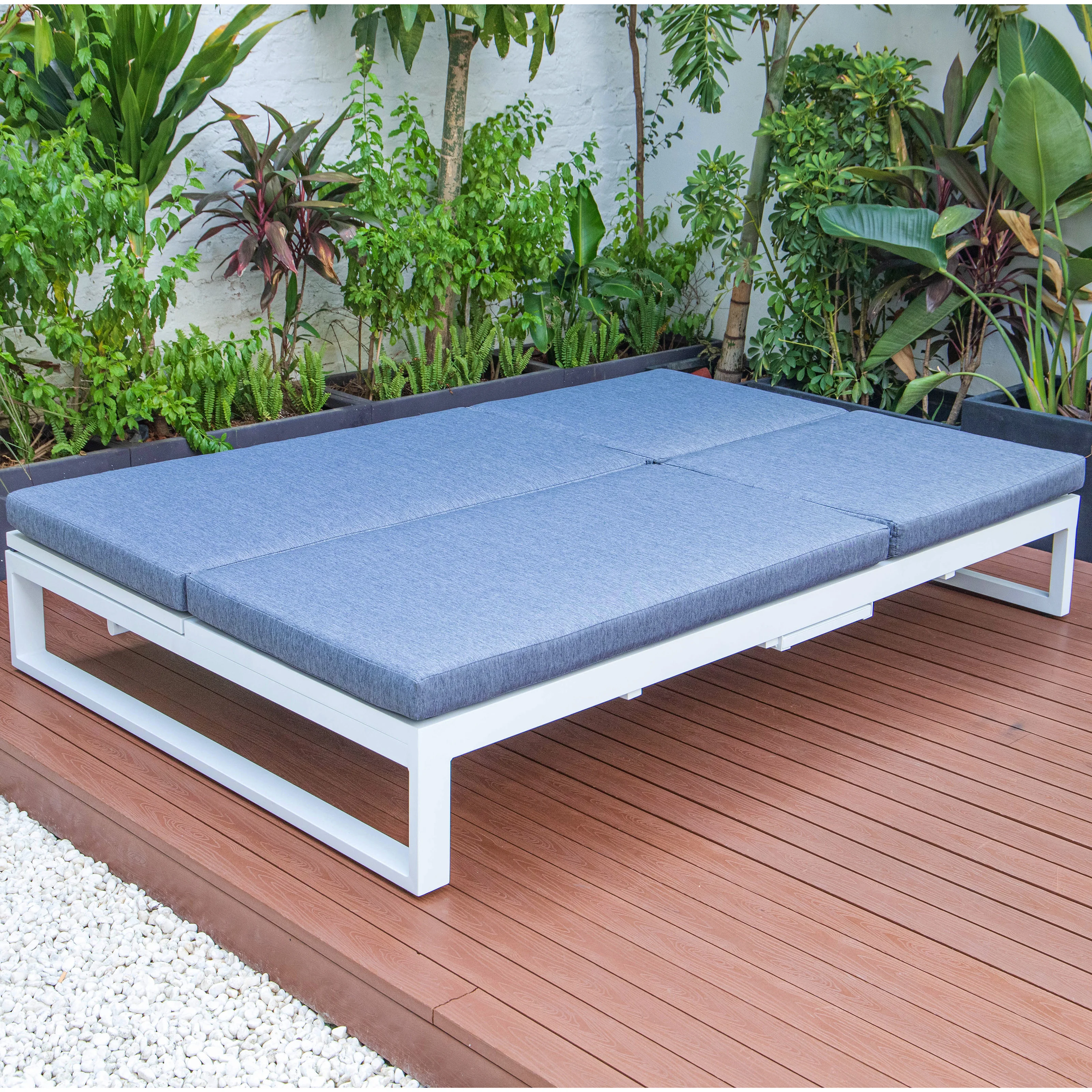 Chelsea Convertible Lounge Reclining Double Chaise With Cushions