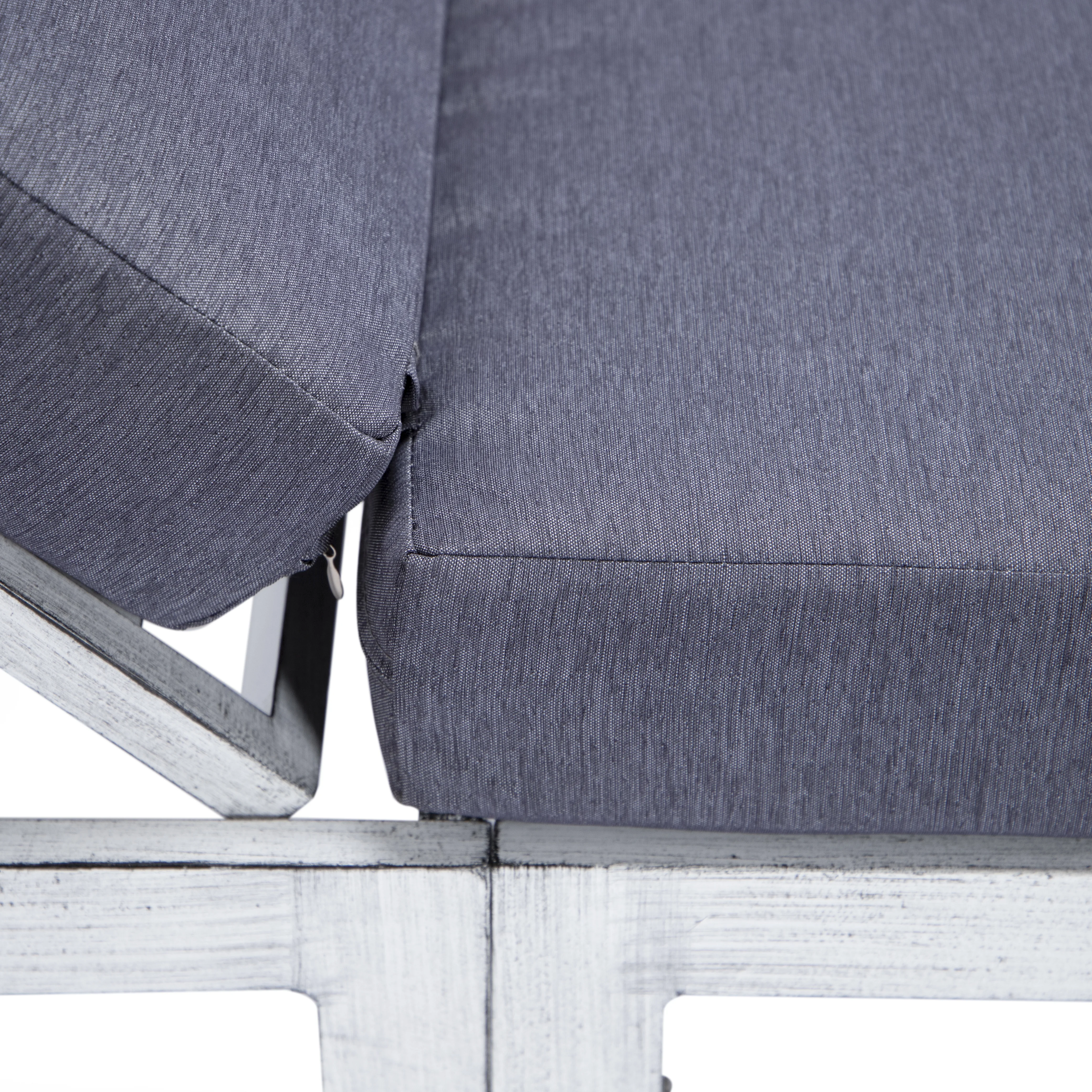 Chelsea Modern Outdoor Weathered Grey Chaise Lounge Chair With Cushions