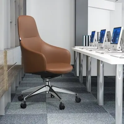 Celeste Series Office Chair in Dark Brown Leather