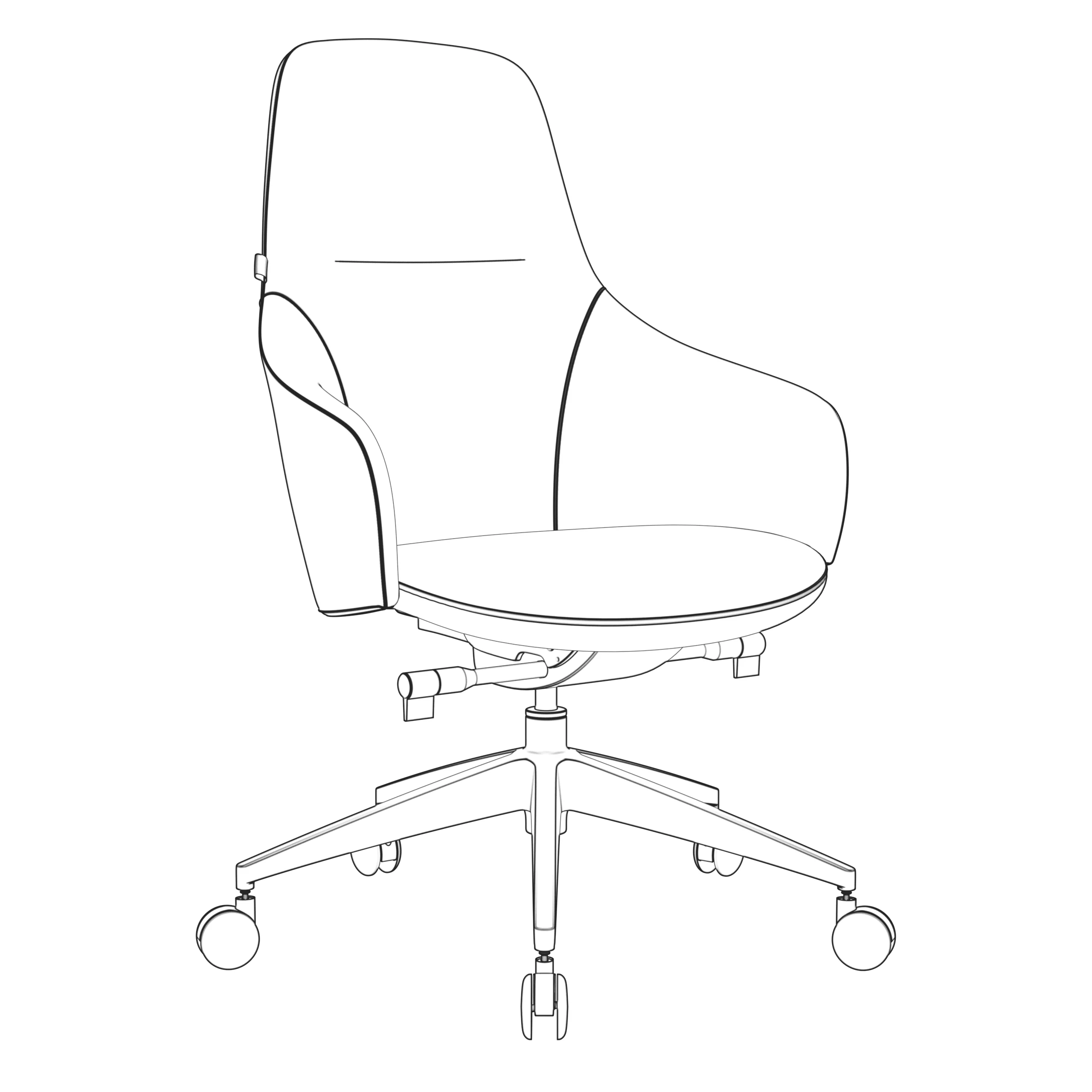 Celeste Series Office Chair in Acorn Brown Leather