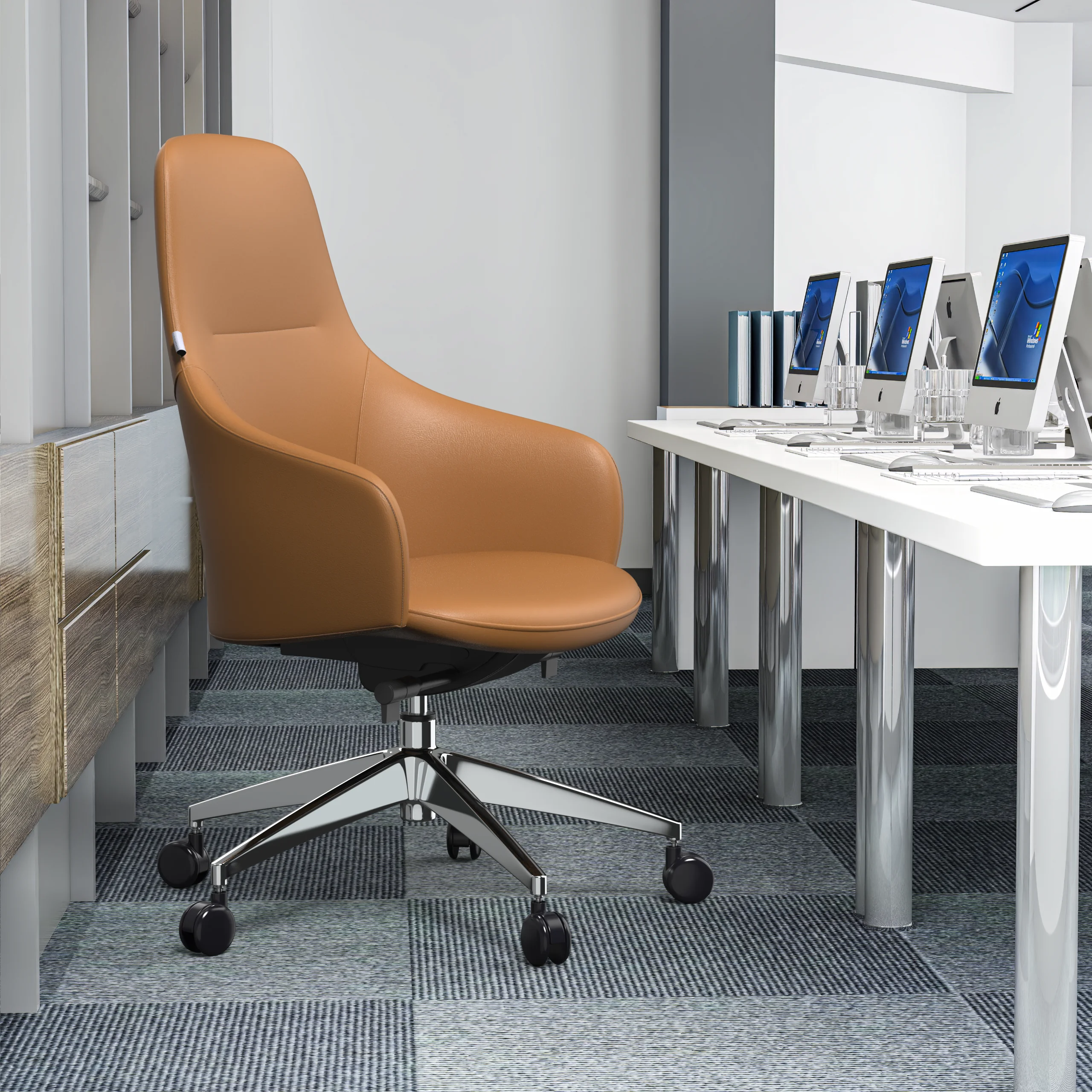 Celeste Series Office Chair in Acorn Brown Leather