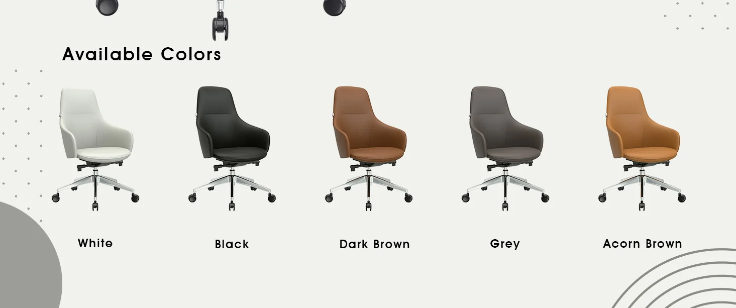 Celeste Series Office Chair in White Leather