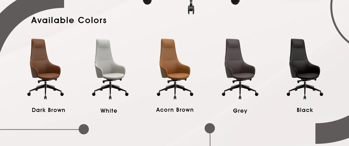 Celeste Series Tall Office Chair in Grey Leather
