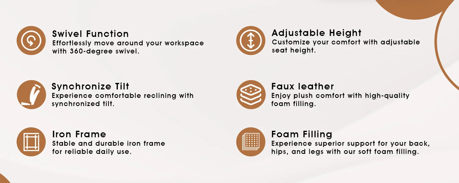 Celeste Series Office Tall Chair in Acorn Brown Leather