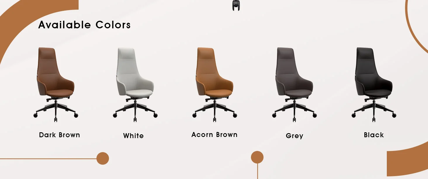 Celeste Series Office Tall Chair in Acorn Brown Leather