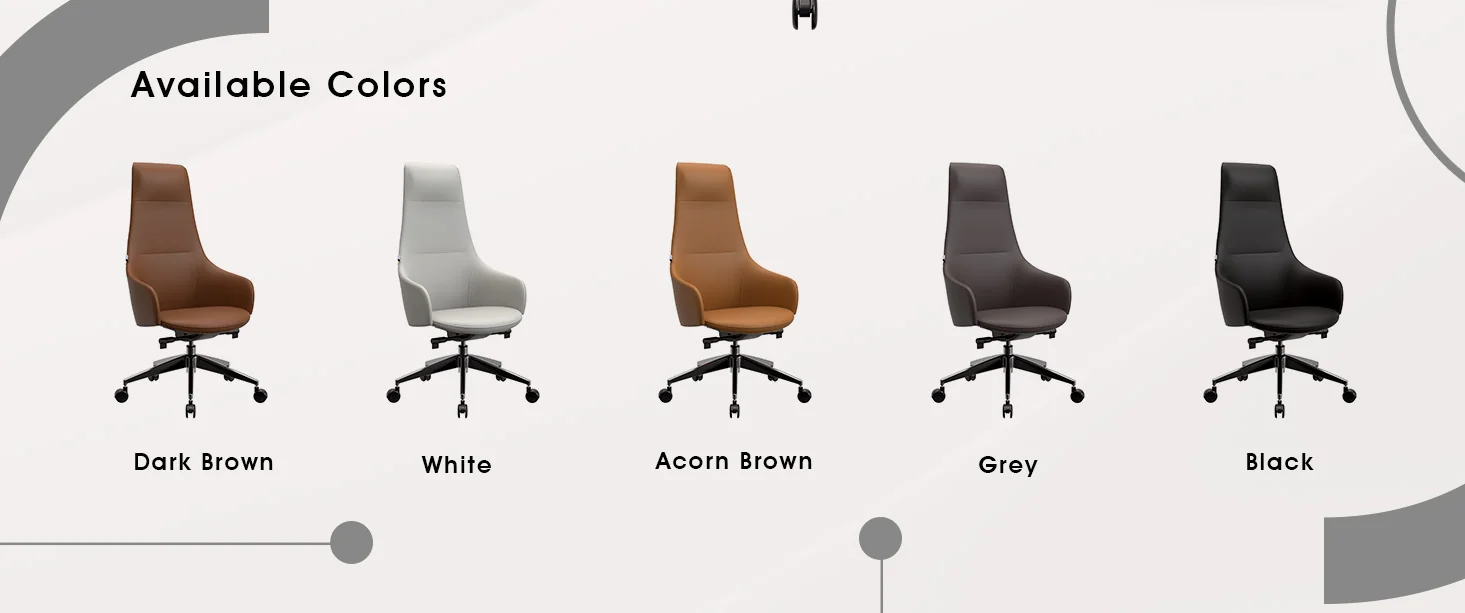 Celeste Series Tall Office Chair in White Leather