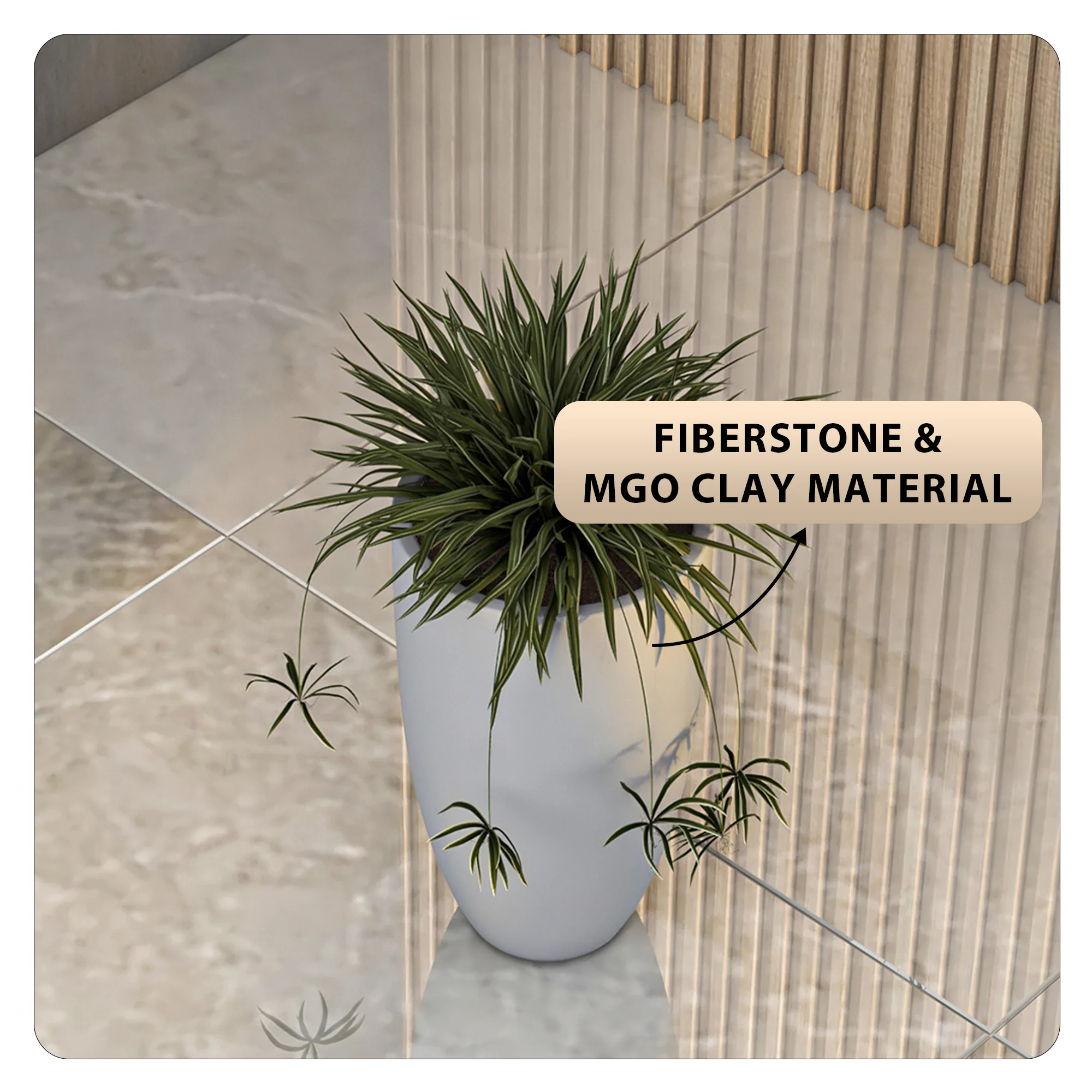 Crete Series Poly Stone Planter in Aged Concrete 9.5 Dia, 15.7 High