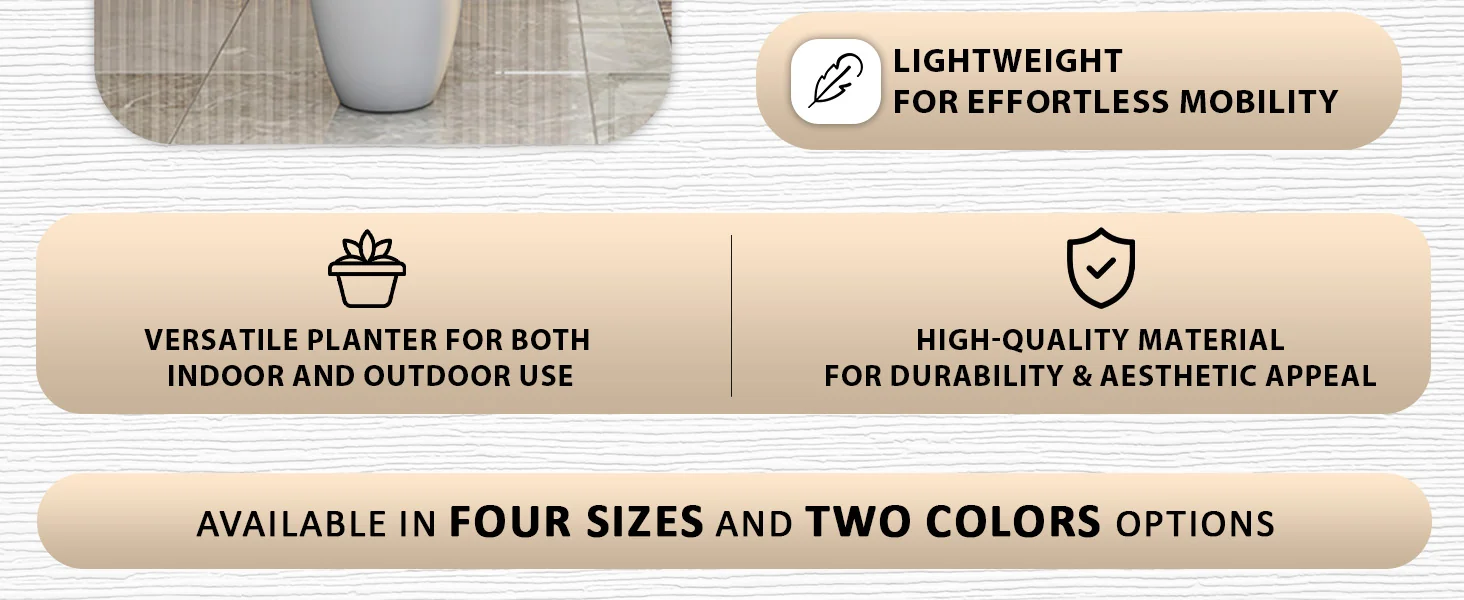 Crete Series Poly Stone Planter in Aged Concrete 13.4 Dia, 23.6 High