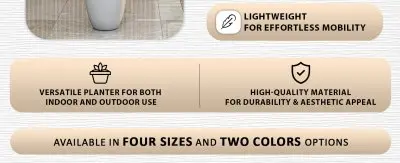 Crete Series Poly Stone Planter in Aged Concrete 13.4 Dia, 23.6 High