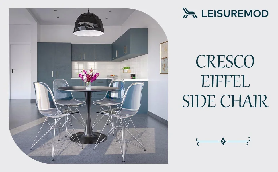 Cresco Molded Eiffel Side Chair, Set of 4