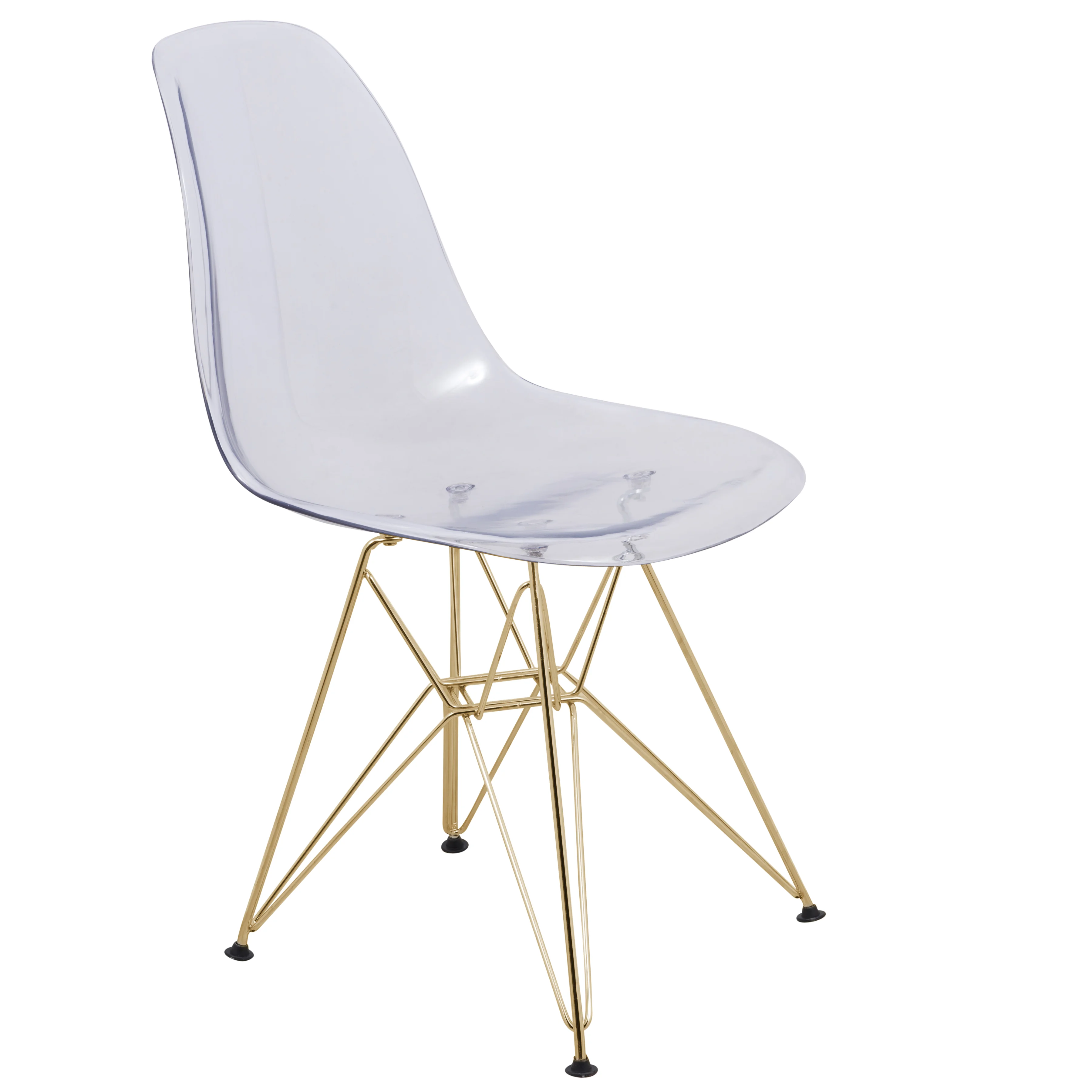 Cresco Molded Eiffel Side Chair with Gold Base