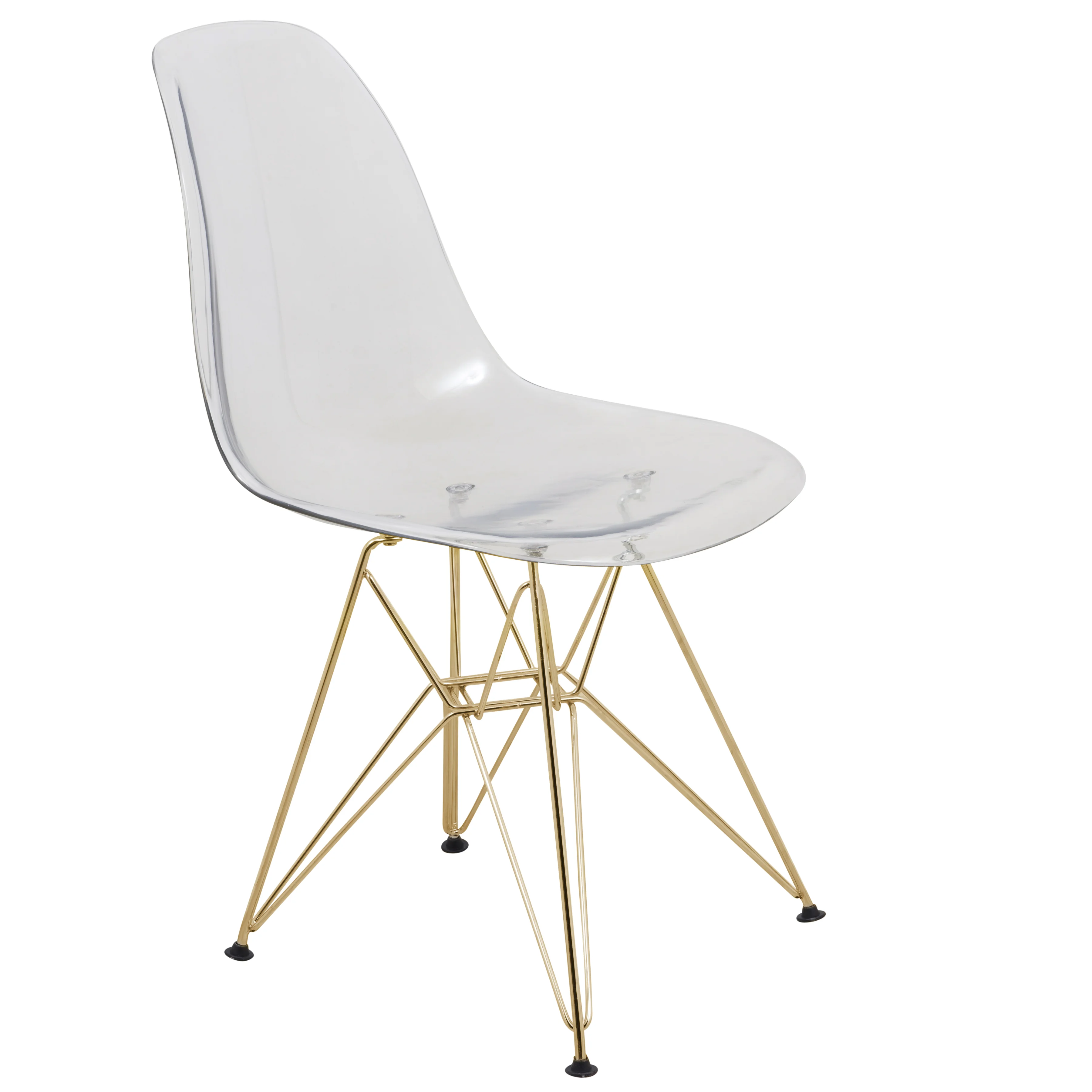 Cresco Molded Eiffel Side Chair with Gold Base