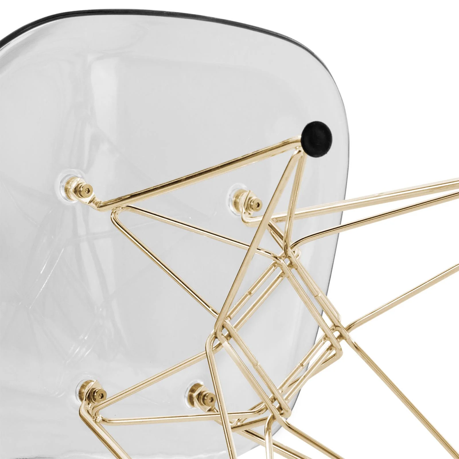 Cresco Molded Eiffel Side Chair with Gold Base, Set of 4